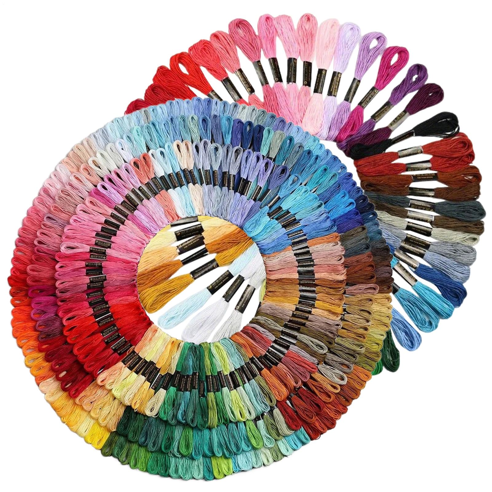 Stickgarn, Freundschaftsarmbandgarn, buntes Bastelgarn, 6 Polyester-Baumwolle, mehrfarbiges Design, Nähen und Basteln, 80 cm, 50-447