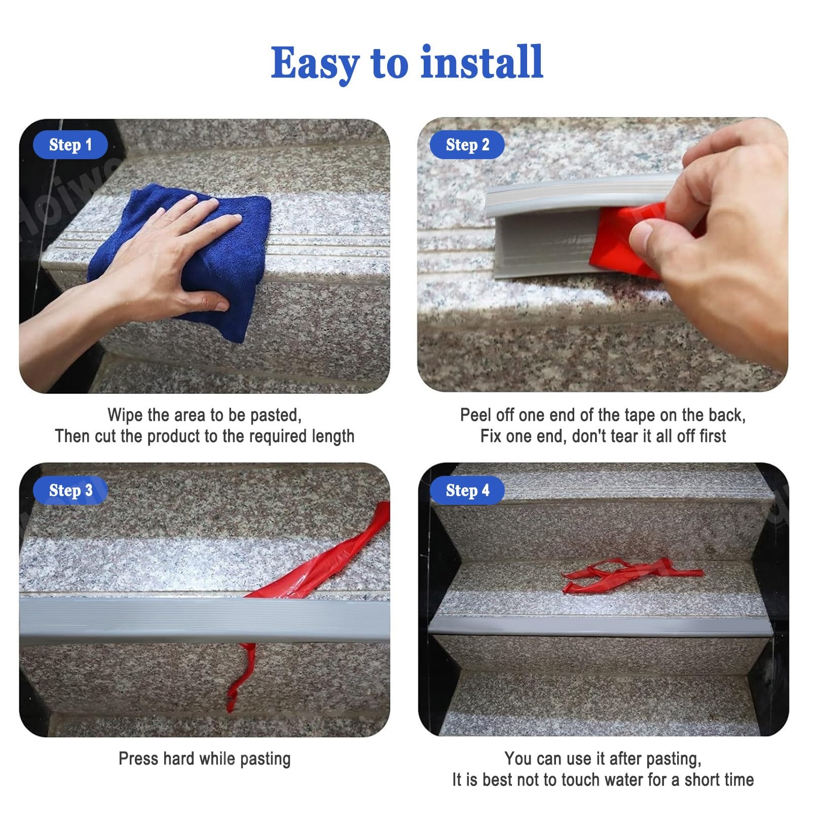Tiras Antideslizantes Para Peldaños, Perfil de Borde de Escalera Antideslizante Tiras Para Peldaños, Adecuado Para Escaleras Interiores Y Exteriores, Borde Antideslizante Para Escaleras(Blue,5m/197in)