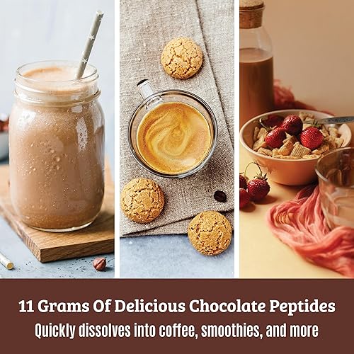 Miniatura 6 de Colágeno en polvo de chocolate. Colágeno con ácido hialurónico y vitamina C. Péptidos de colágeno de chocolate en polvo. Colágeno con vitamina C y