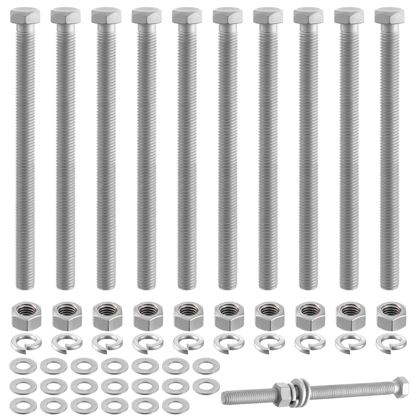 Pernos hexagonales Hicarer grado 4.8 para reparar vigas y postes 7
