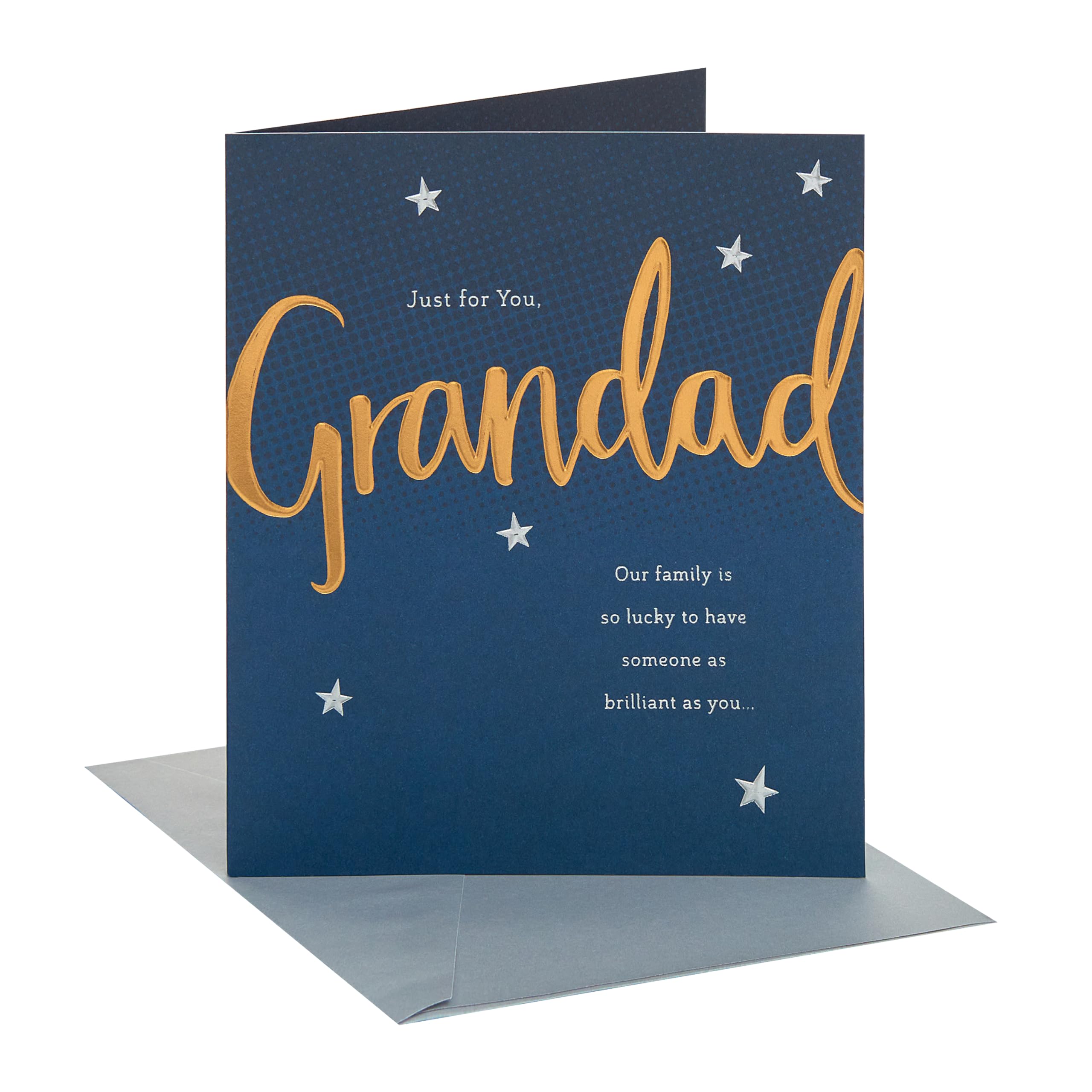 UK Greetings | Father's Day Card for Grandad | Card for Dad, Grandad, Husband | Him, Boys, Men | Lettering with Stars Design | With Envelope | 15.9 x 18.4 cm โ image 1
