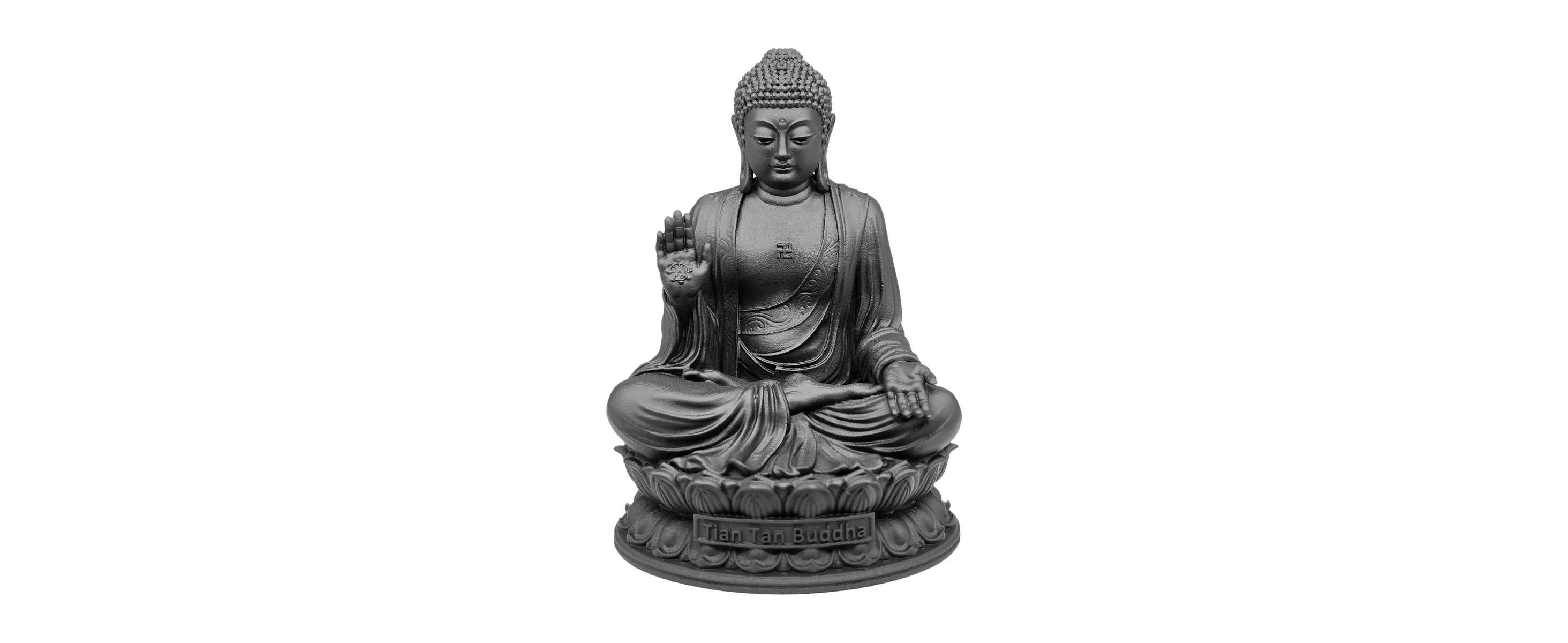 MurtiHome Tian Tan Buddha Idol, 8 cm Height, Black, 3D Printed, UV