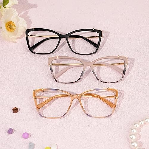 Miniatura 7 de Zeelool Gafas de bloqueo de luz azul ojo de gato vintage para mujer April JGX611956
