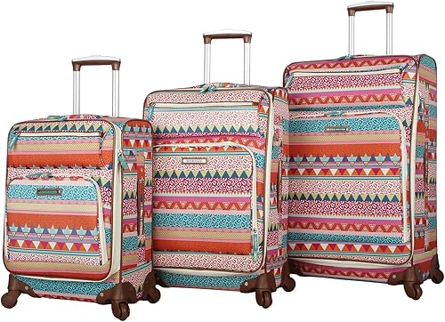 Lily Bloom Juego de equipaje de 3 piezas con ruedas giratorias, maleta expandible para mujer, On The Prowl, M3965-80-3P