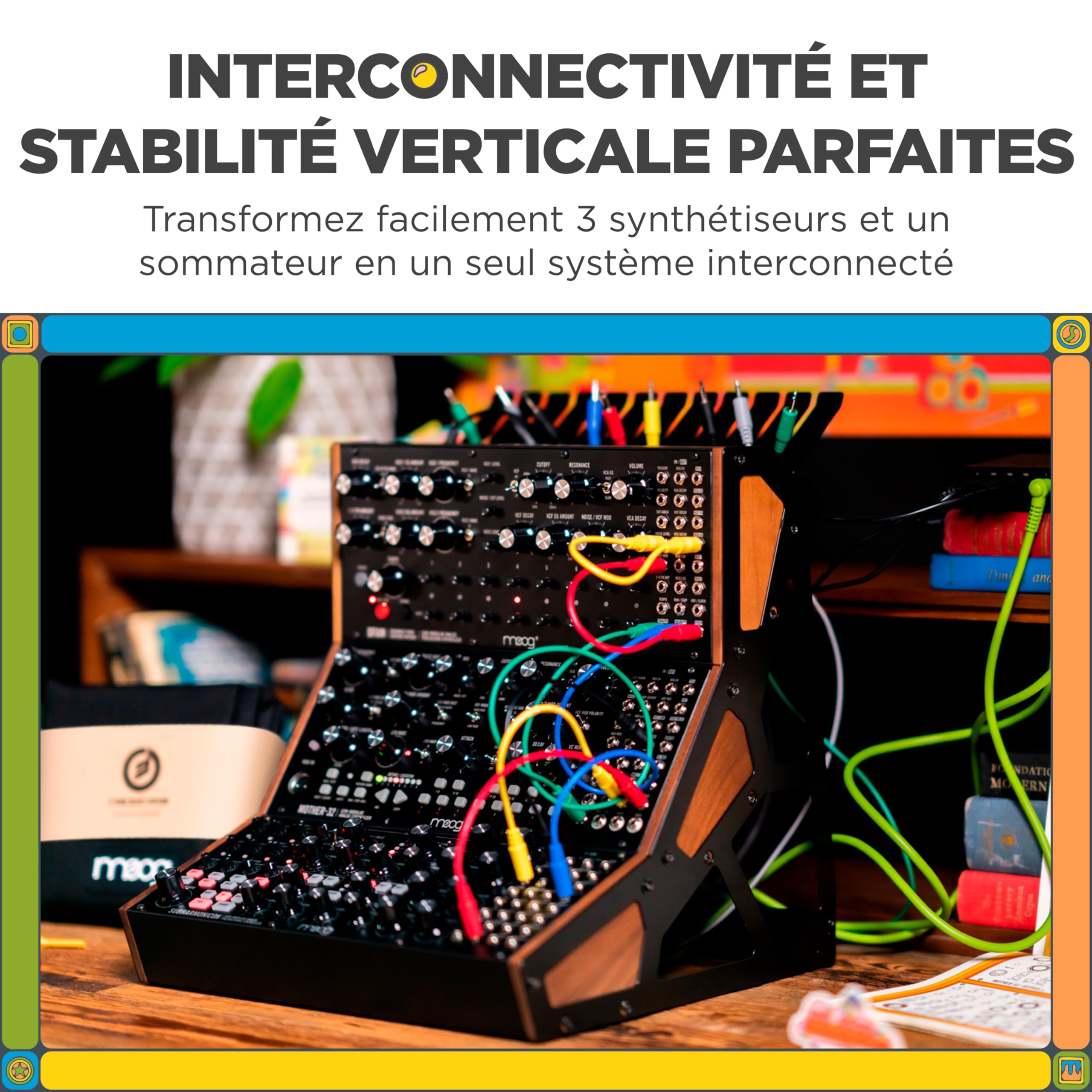 MOOG Sound Studio Kit d'Accessoires avec Rack Trois Étages, Sommateur Analogique, Housse, Câbles Patch et Audio, Organisateur de Câbles, Alimentation