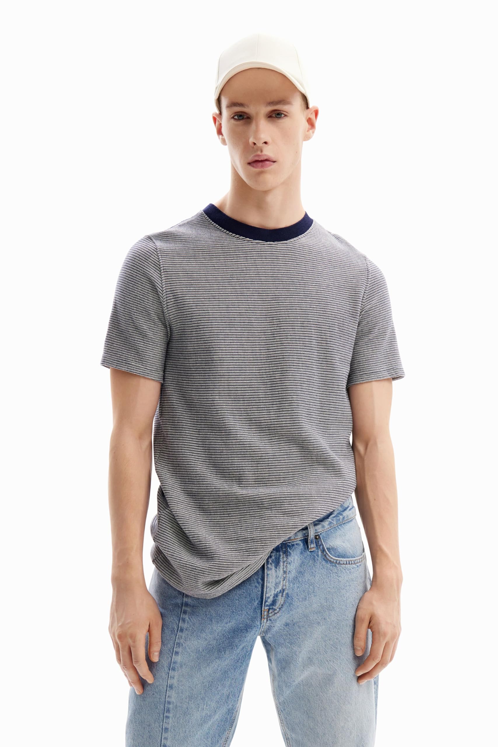 Desigual Men's ts_eril T-Shirt, Blue, M
