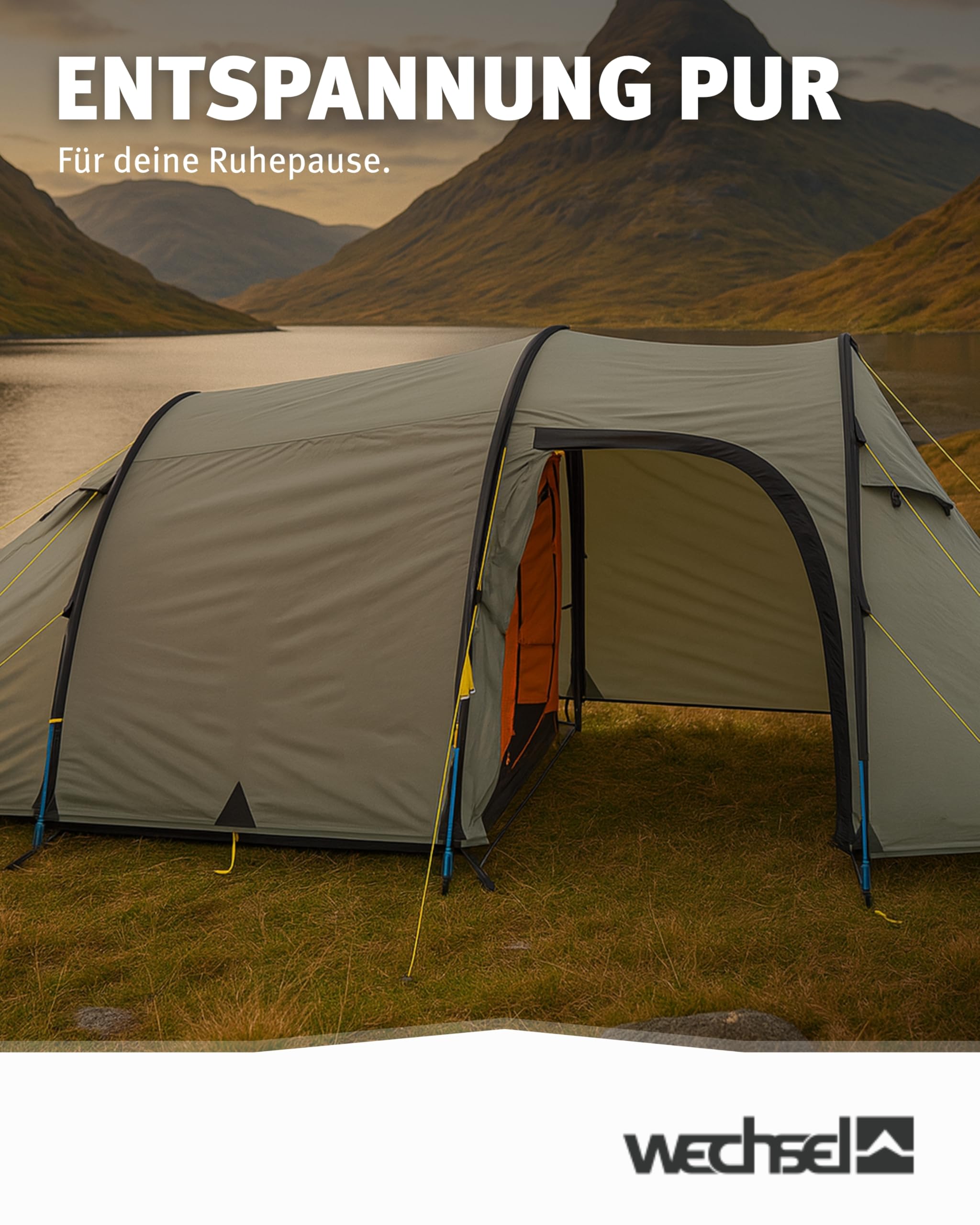 Wechsel Tunnelzelt Intrepid 4 I geräumiges Zelt für 4 Personen I Wetter- & windfestes Campingzelt mit 2 Eingängen I Outdoor-Familienzelt ideal für den Camping-Urlaub