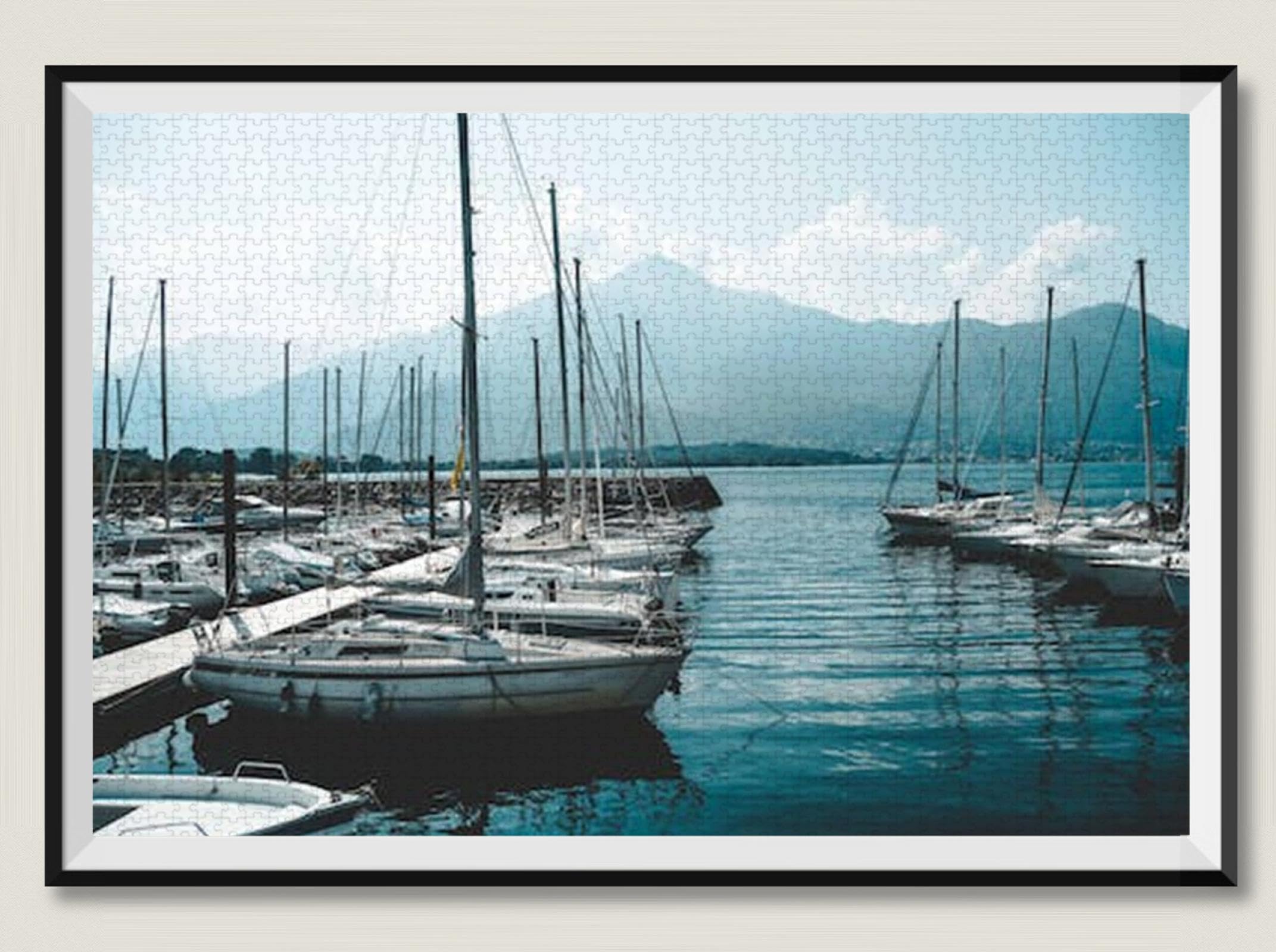 Nave Bianca Ormeggiata - Puzzle in Legno da 6000 Pezzi - Forme per Adulti, Famiglia