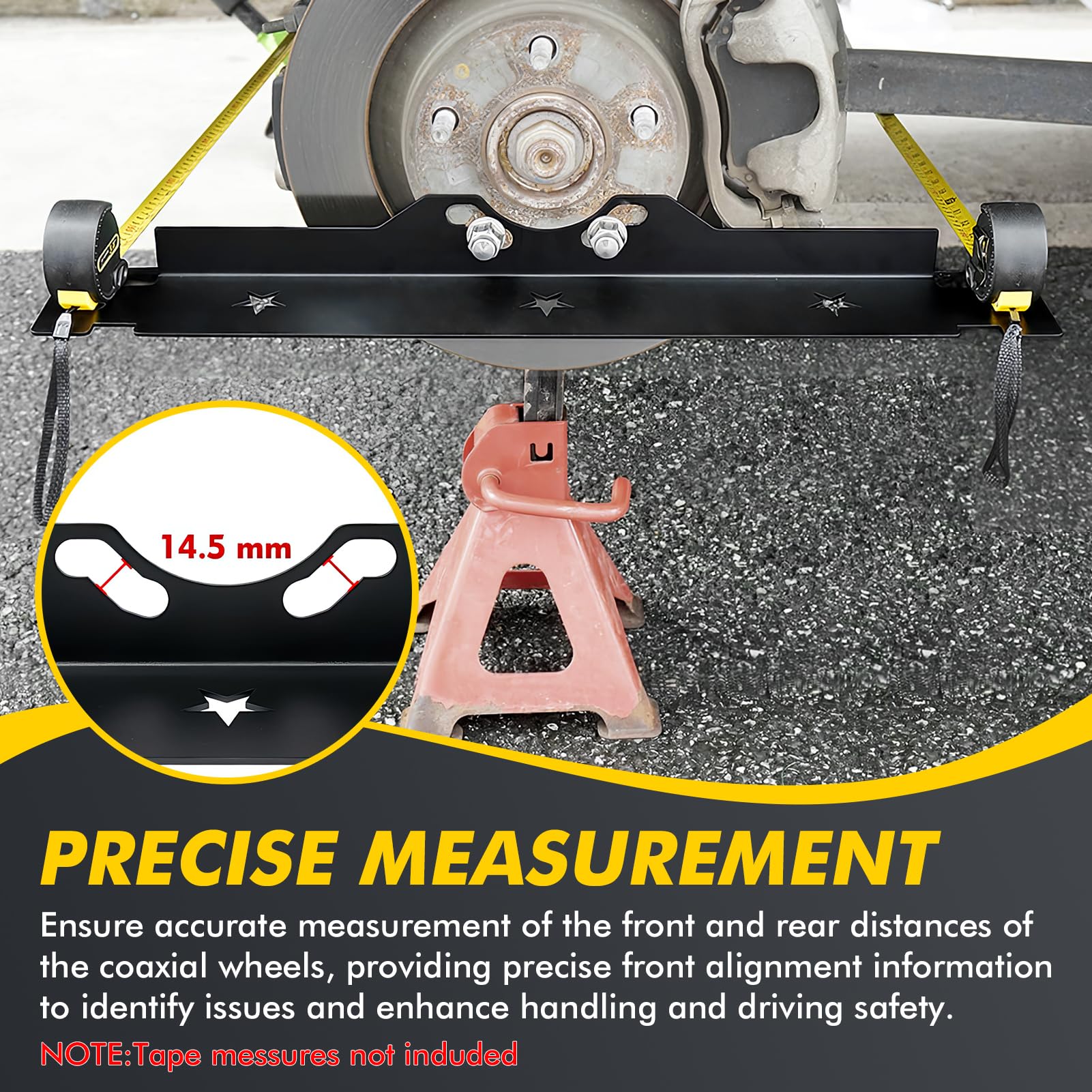 Wheel Alignment Tool Kit,Heavy Duty Toe Alignment Tool Universal Front End Alignment Tool for Various Vehicles with Different Bolt Patterns, Includes Alignment Plates & Hanging Holes for Easy Storage