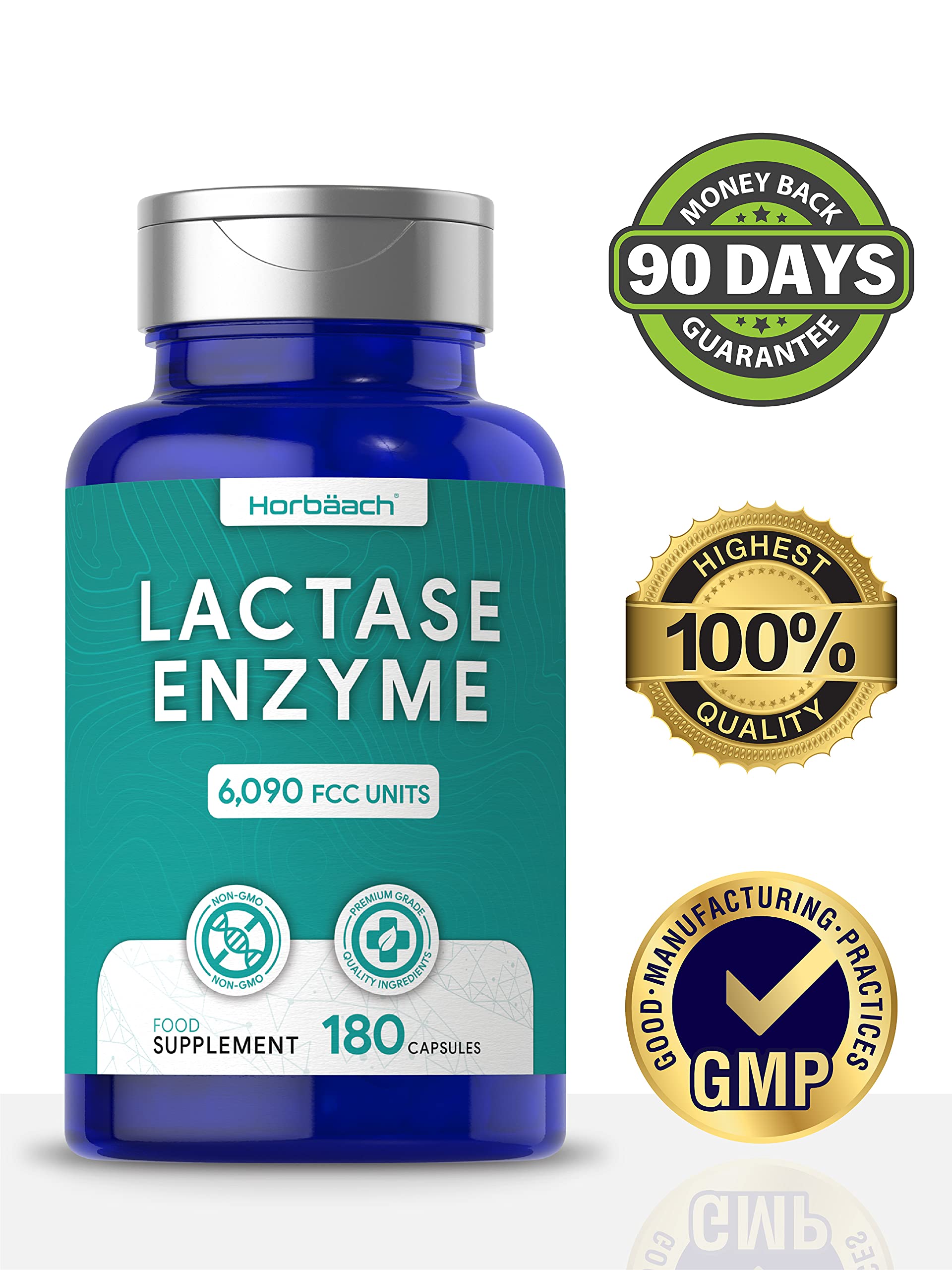 Lactase Enzyme Tablets 180 Capsules Lactose Intolerance Relief