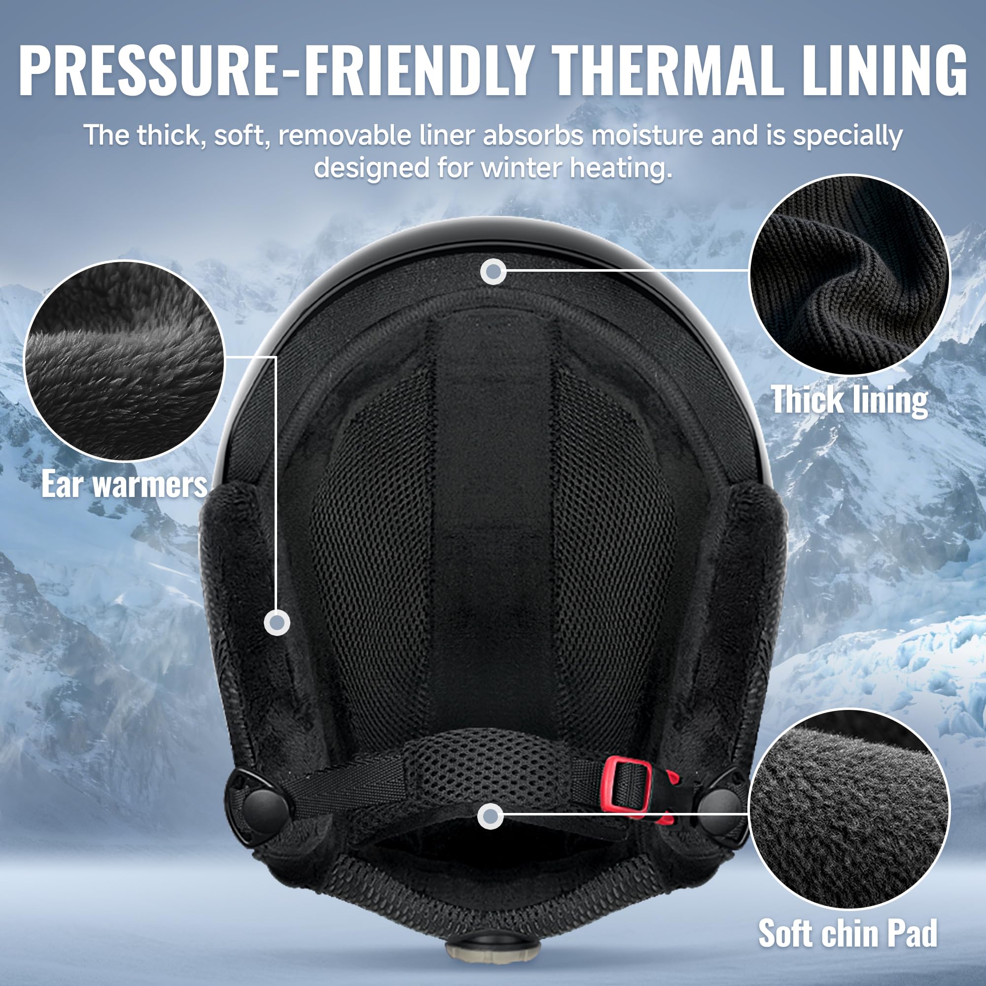 LUMDEER Kask narciarski – certyfikowany kask snowboardowy do aktywnej wentylacji, trwała powłoka PC i pianka EPS oraz ciepła strona wewnętrzna, do jazdy na nartach, snowboardzie, dorosłych, mężczyzn i
