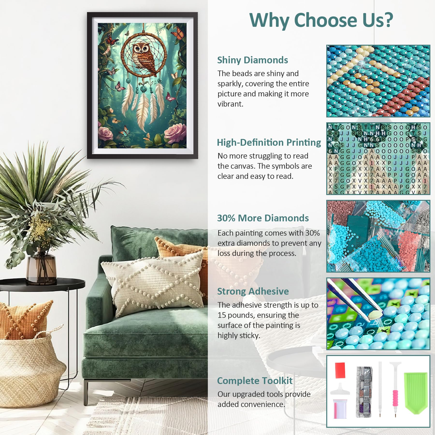 BOWETILE DIY Diamond Painting Dreamcatcher - Image 3