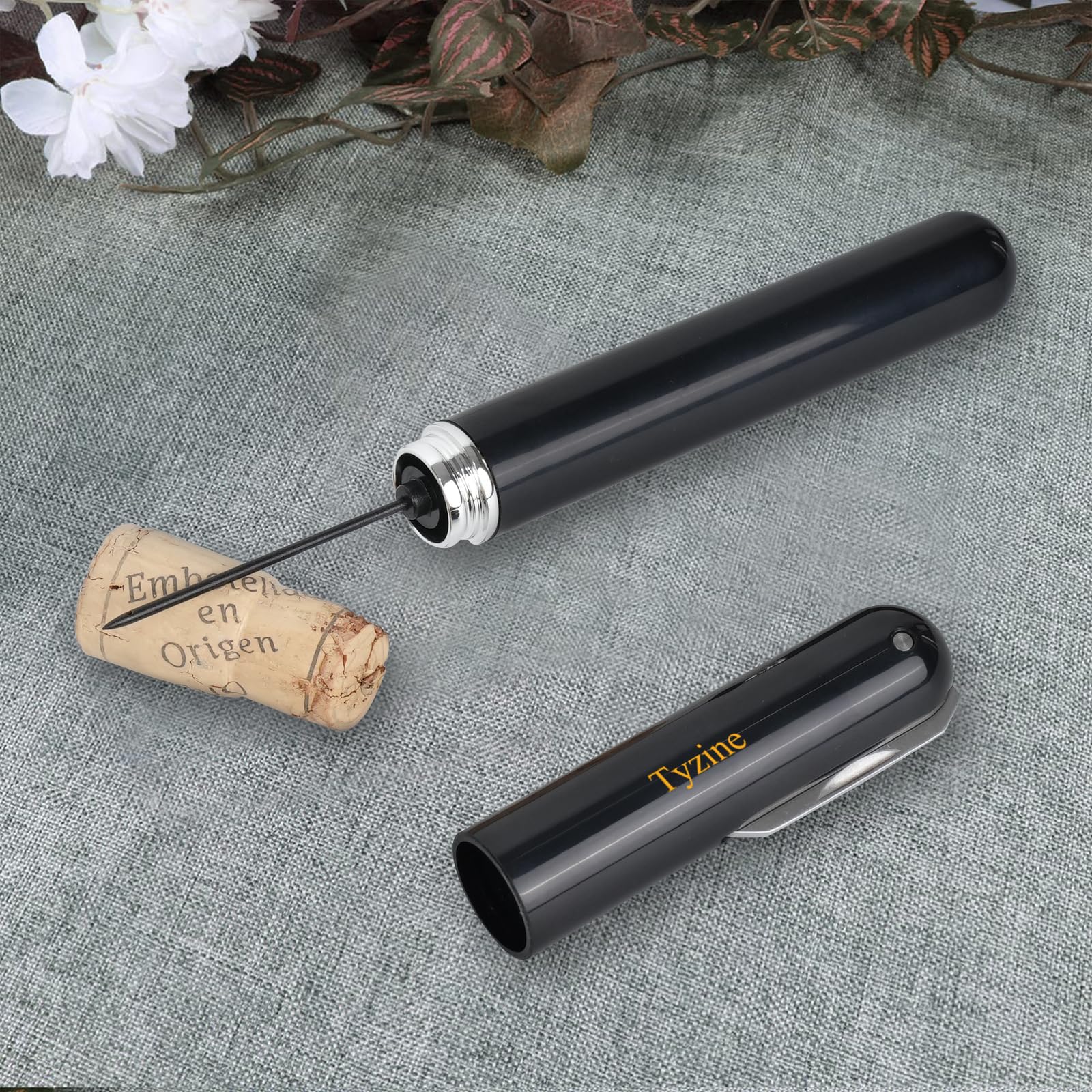 Abridor de botellas con bomba de presión de aire para vino con cuchillo de papel de aluminio para cortar botellas de vino, eficiente abridor de botellas de sacacorchos, herramienta fácil de