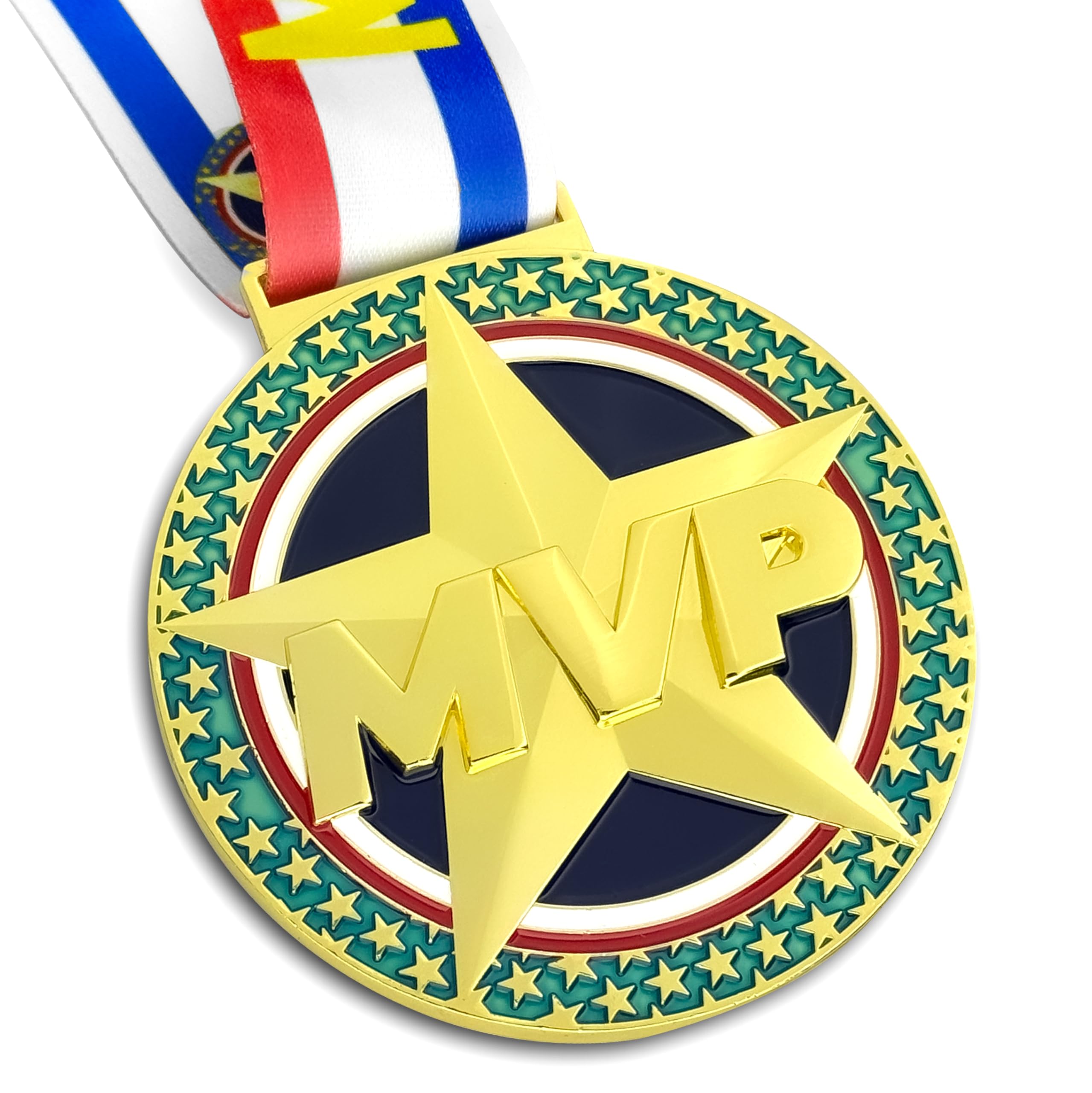 BSTWARM 3.15'' MVP Champion Awards Medals for Sports - Heavy Duty Basketball, Football, Soccer, Baseball, Softball, Game - Team MVP Gift with Neck