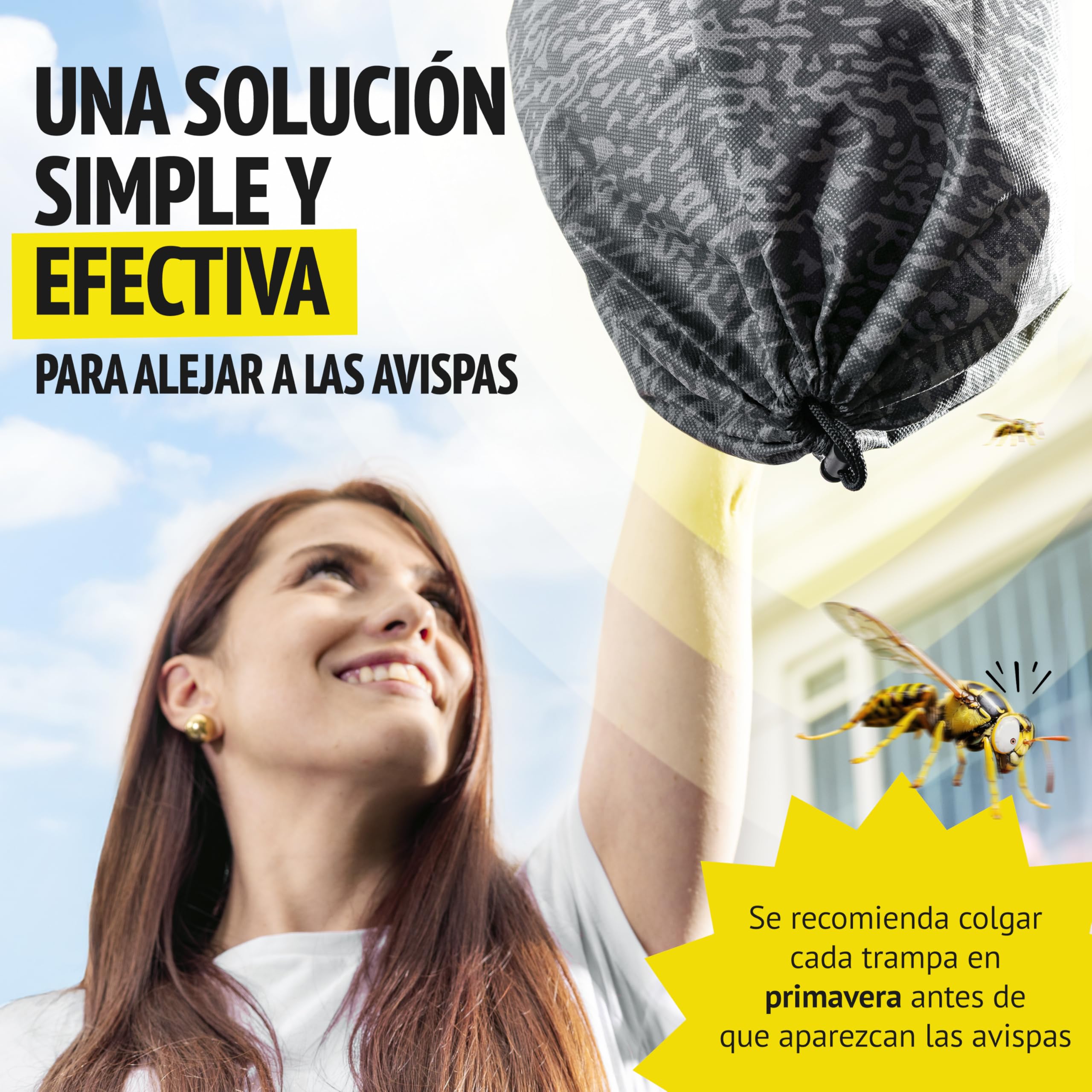 Waspinator Ahuyentador de Avispas - 2 Pack, Repelente Natural para Colgar en Jardín y Patio, Señuelo de Nido Impermeable y Resistente a Todo Clima, Repelente Natural de Avispones