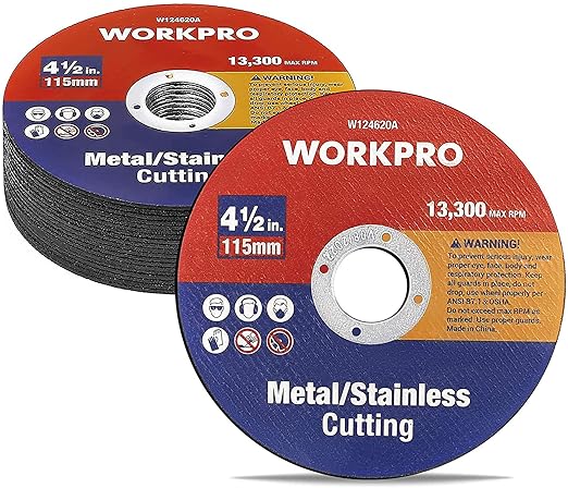 WORKPRO 20-Pack Cut-Off Wheels, 4-1/2 x 7/8-inch Metal&Stainless Steel Cutting Wheel, Thin Metal Cutting Disc for Angle Grinder