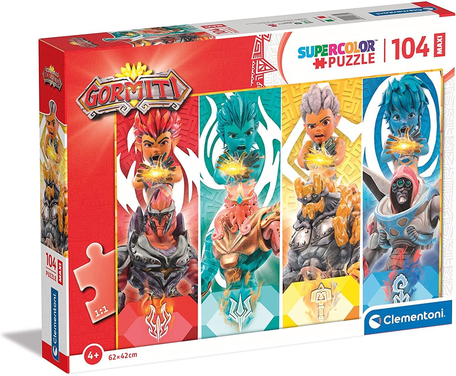 Clementoni - 26106 - Supercolor Puzzle Gormiti - 60 maxi pezzi - Made in Italy, puzzle bambini 4 anni - puzzle Clementoni - puzzle cartoni animati