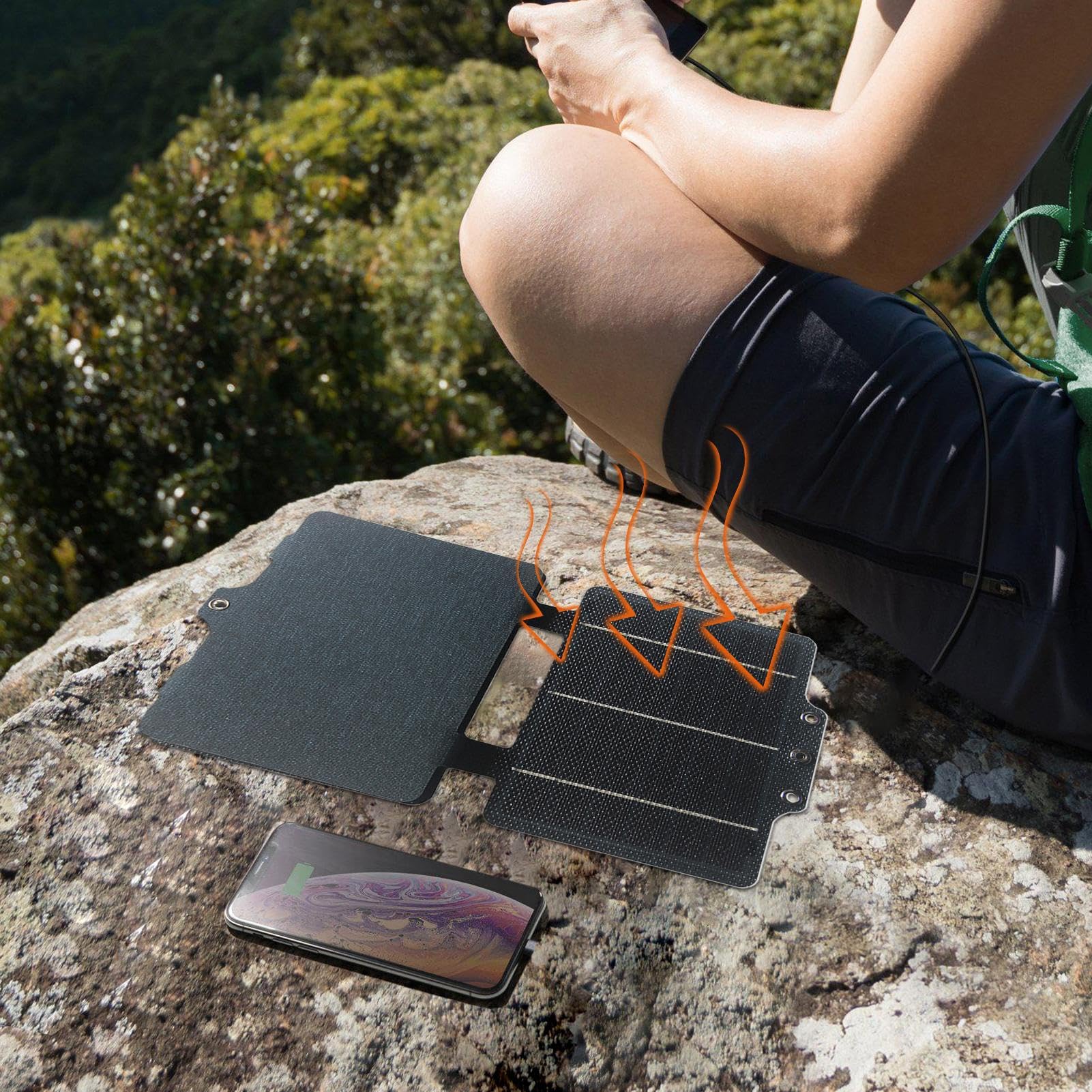 Caricabatterie Solare Portatile Pieghevole Impermeabile | 30 Watt Pannello Solare Pieghevole Escursionismo Trekking Camper Ricarica Telefono Tablet Emergenza Avventura