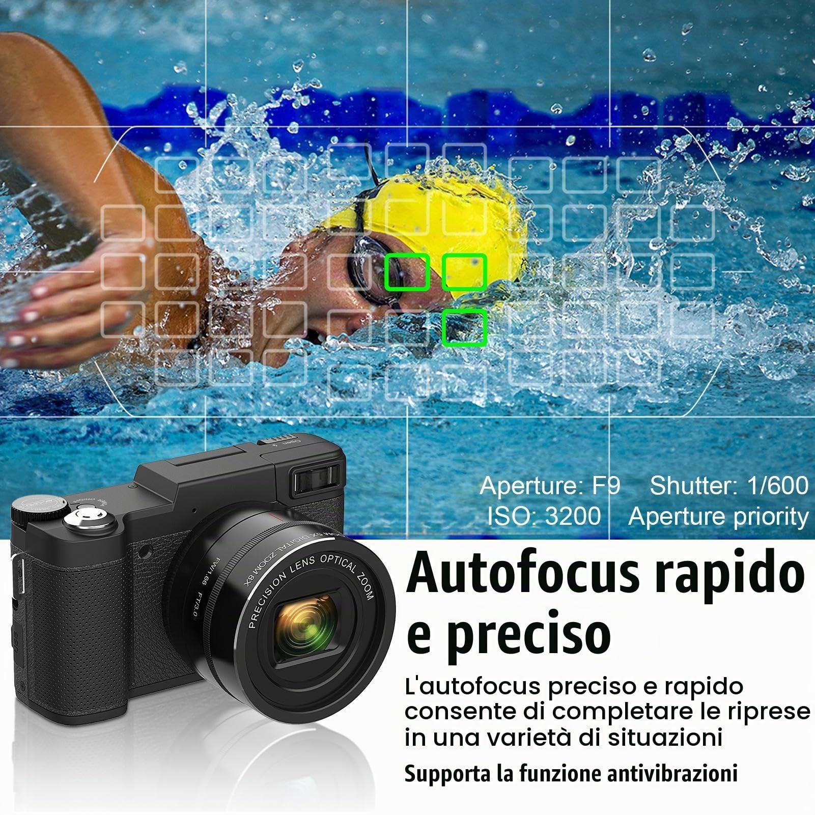 Fotocamera digitale 4K con zoom ottico 40X | Fotocamera avanzata per | vlogging con sensore da 48 megapixel | Forniture fotografiche multifunzionali per documentari e vlog personali Zoom ottico 40