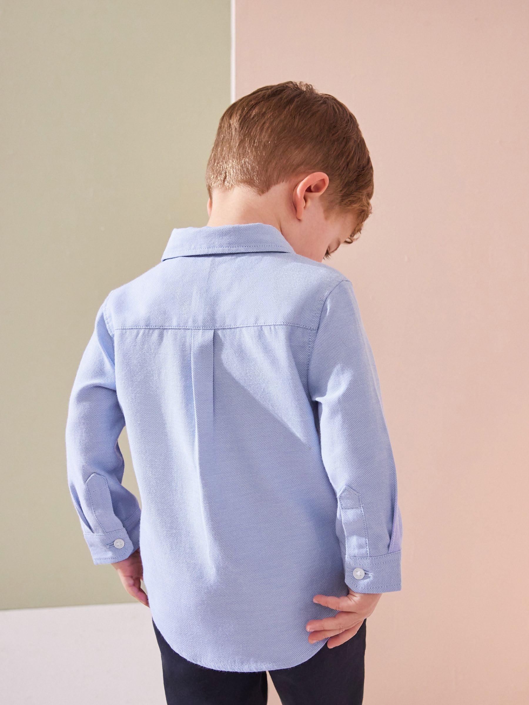 NEXT Ragazzo Camicia Oxford a Maniche Lunghe Blue Character 18 Mesi-24 Mesi