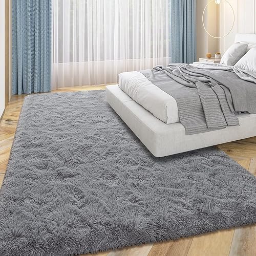 Miniatura 3 de Przemy Alfombras Grandes para Sala de Estar Dormitorio, Alfombra de 5x8 pies Súper Suave Esponjosa Alfombra de Área Peluda Difusa Alfombra de Felpa