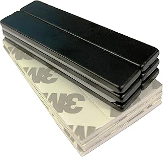 Waterproof Strong Magnets Rare Earth Neodymium: Bar 6 Pack Black Epoxy Super Permanent Rectangular Adhesive 60x10x3mm Powerful Pull Force | Heavy Duty, Kitchen Fridge Door, Science, Art Craft, Office
