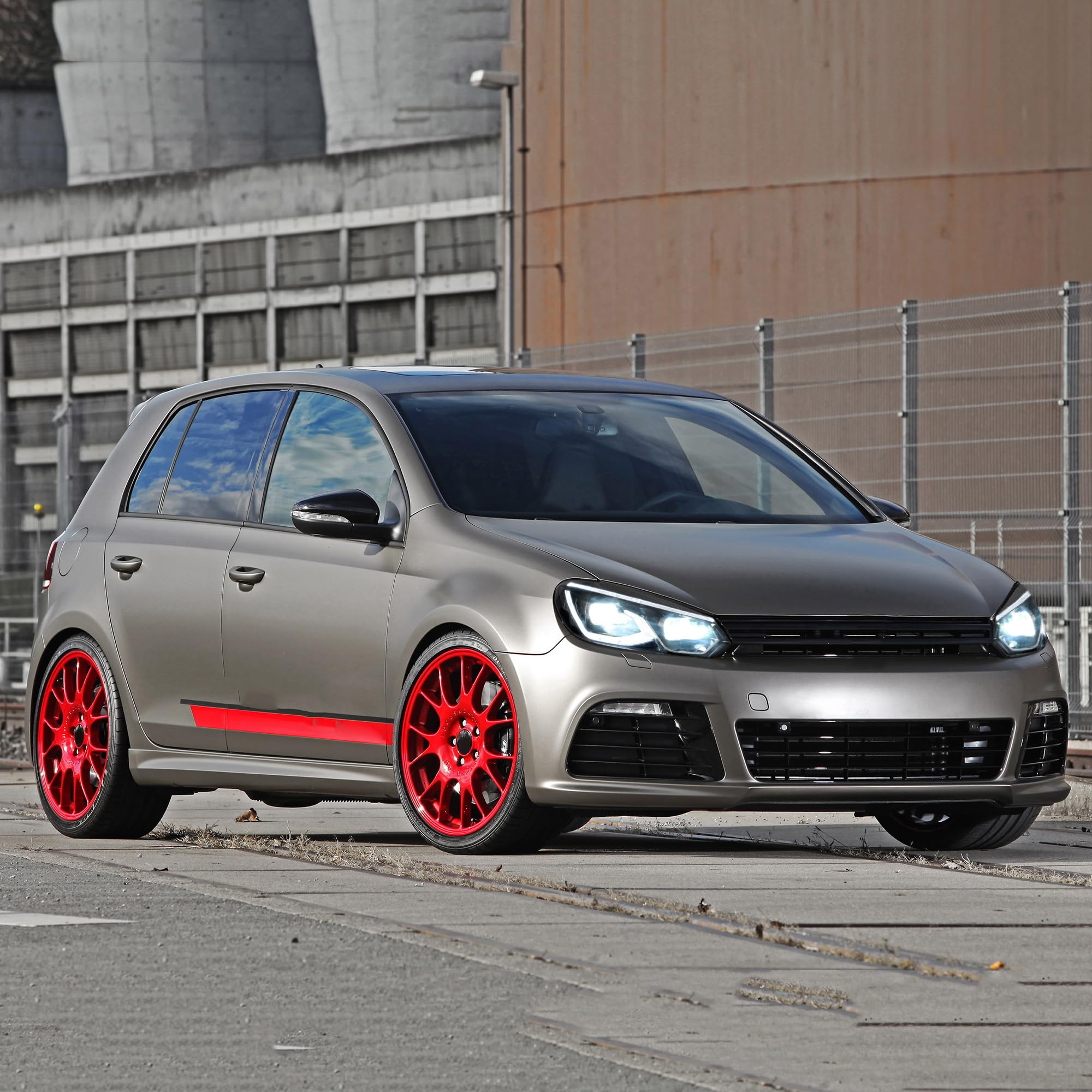 VLAND Fari LED di ricambio per Golf 6 MK6 TSI 2008-2013 (non adatto per GTI/R/TDI) Gruppo lampada anteriore, con indicatore sequenziale (stile b)