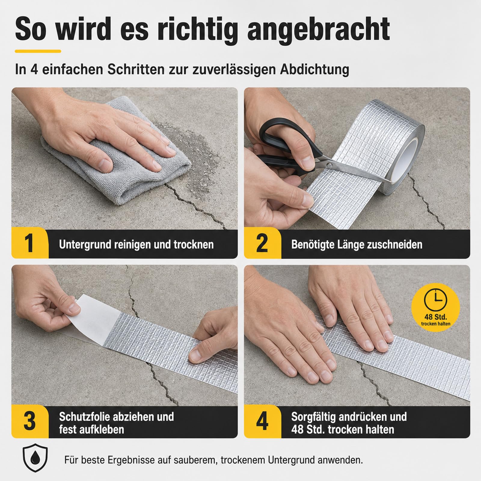 SiegelKraft-Reparaturband von Treuquell, Wasserdichtes Butylband, 5 m (10 cm x 5 m)