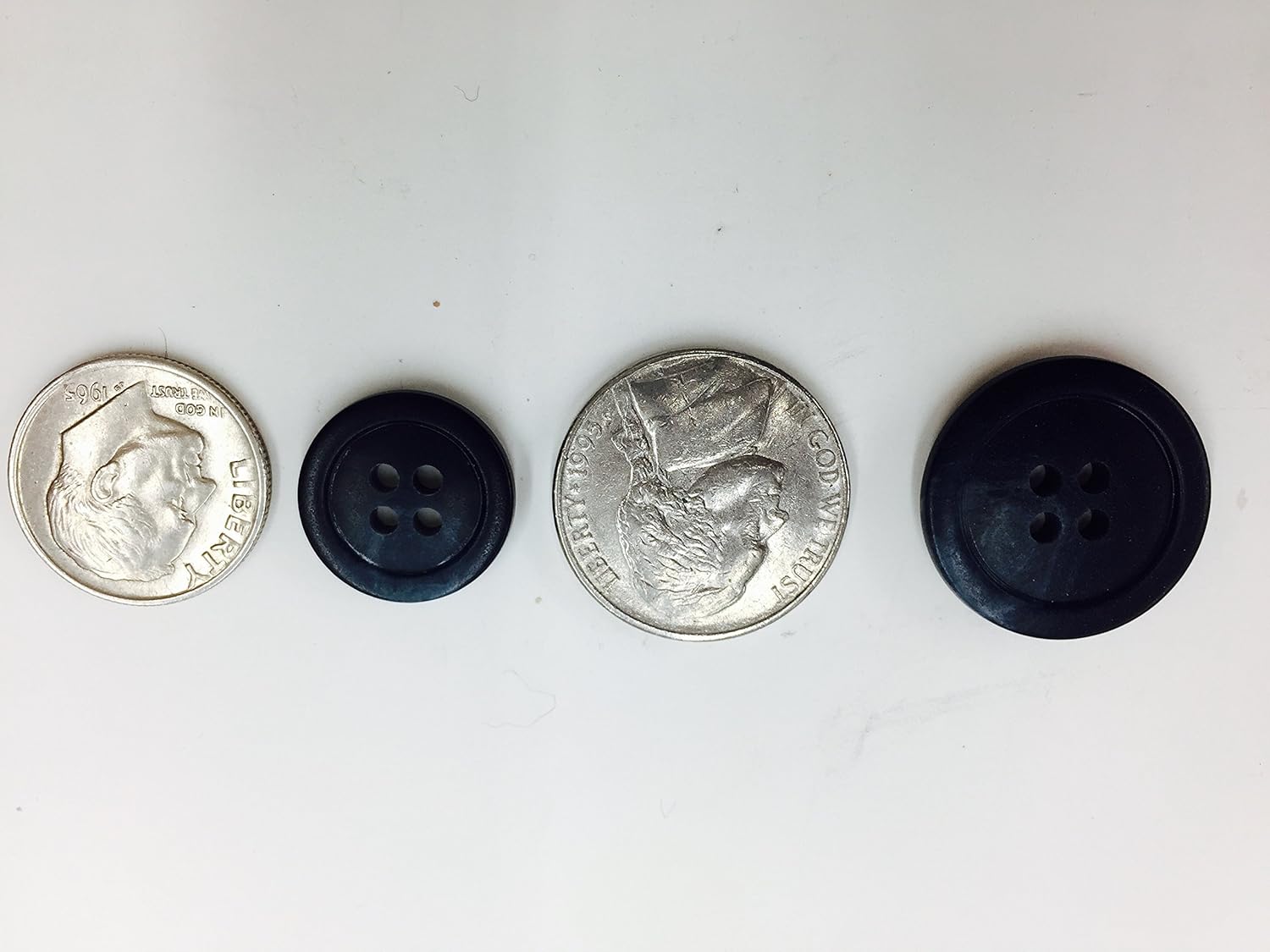 Dark Navy Rimed Button Set MARBELIZED-Tailored 4 Hole- ~ for Blazer, Suits, Sport Coat, Uniform, Jacket, Dresses 13 Pc.
