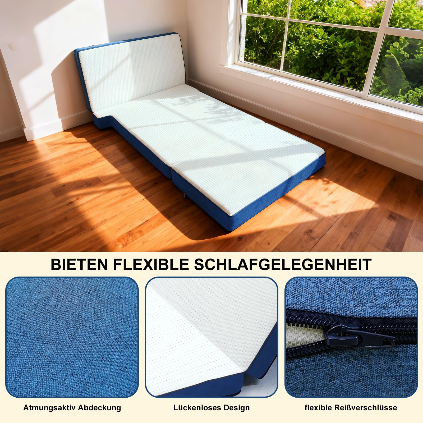 Matelas de véhicule Pliable épais et Respirant Compatible avec Fiat Ducato Citroën Jumper Peugeot Boxer Type 250 Camper(2002 – 2026) Matelas Pliant Portable Accessoires de Camping-Car