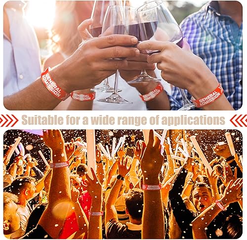 Miniatura 6 de Jetec 1000 pulseras de admisión general para eventos, bandas de papel impermeables, desechables, resistentes al desgarro, para fiestas, pulseras de