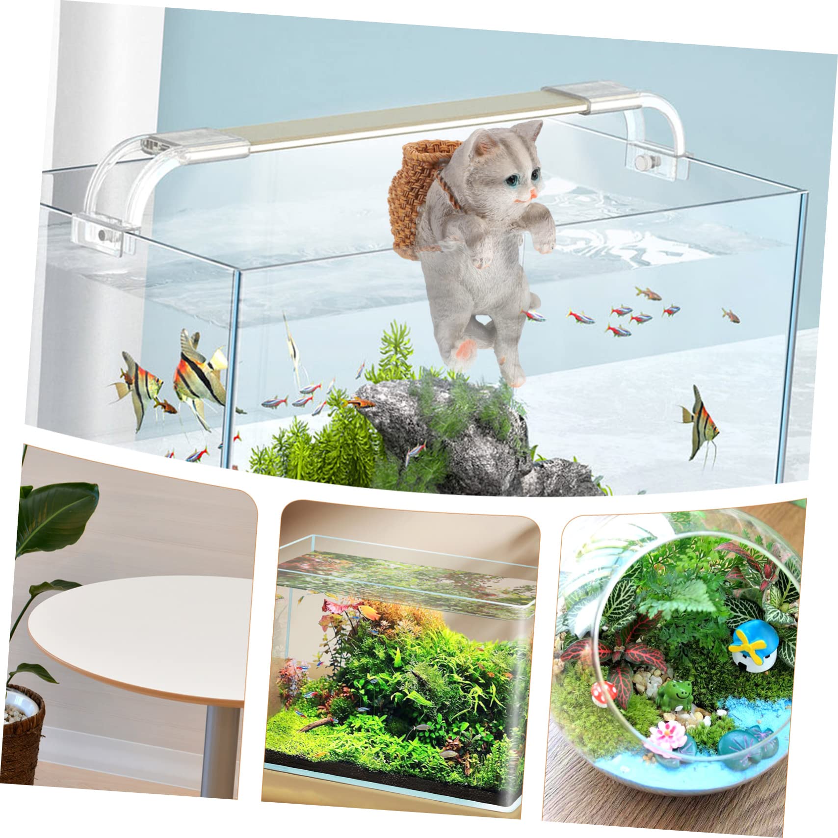 Happyyami 3piezas Figurita De Gato Colgante para Acuario Adorno Decorativo De Pequeño para Peceras Accesorio De Acuario Modelo De Gato Simulado