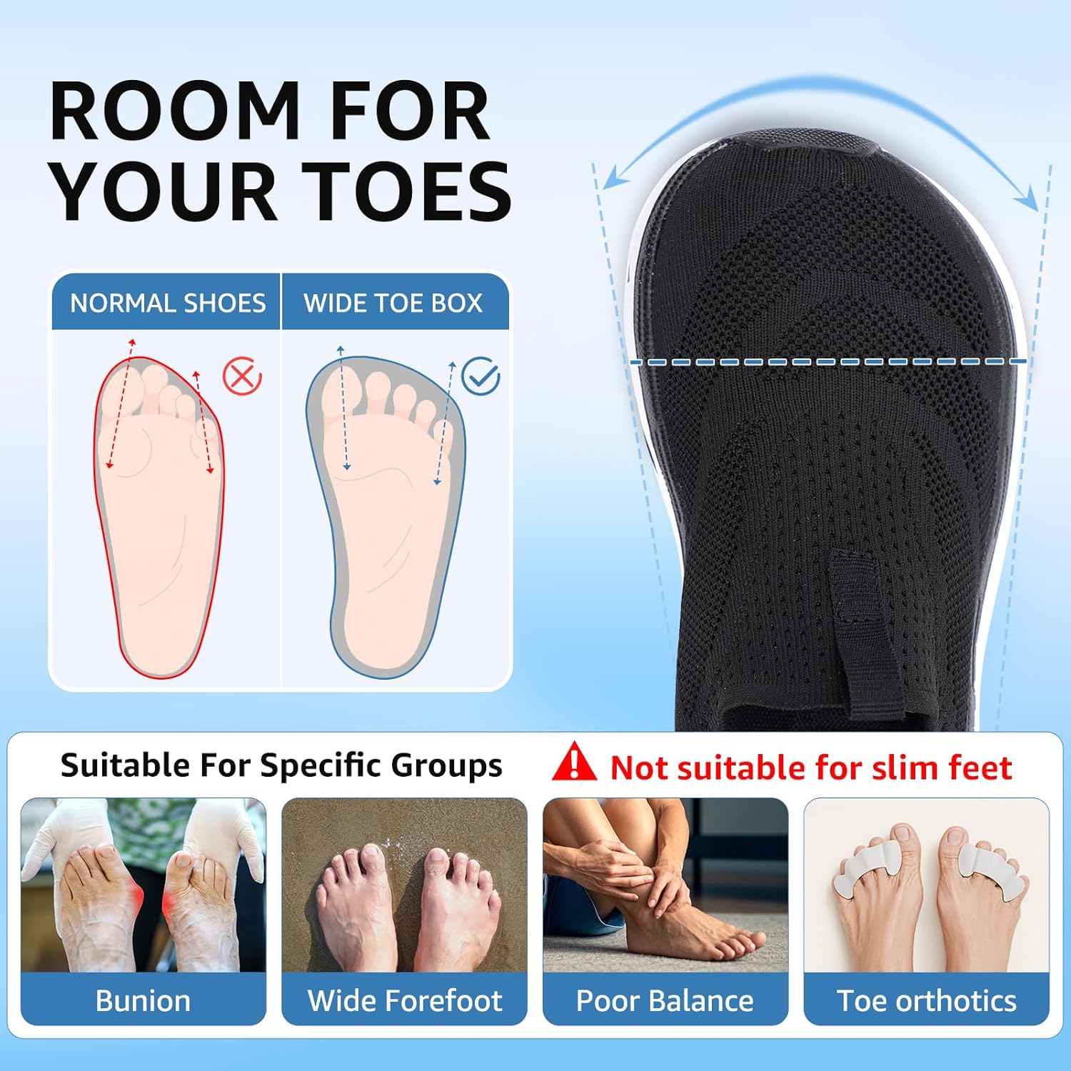 STQ Slip on Sneakers Women Walking Shoes with Arch Support Memory Foam - Image 3