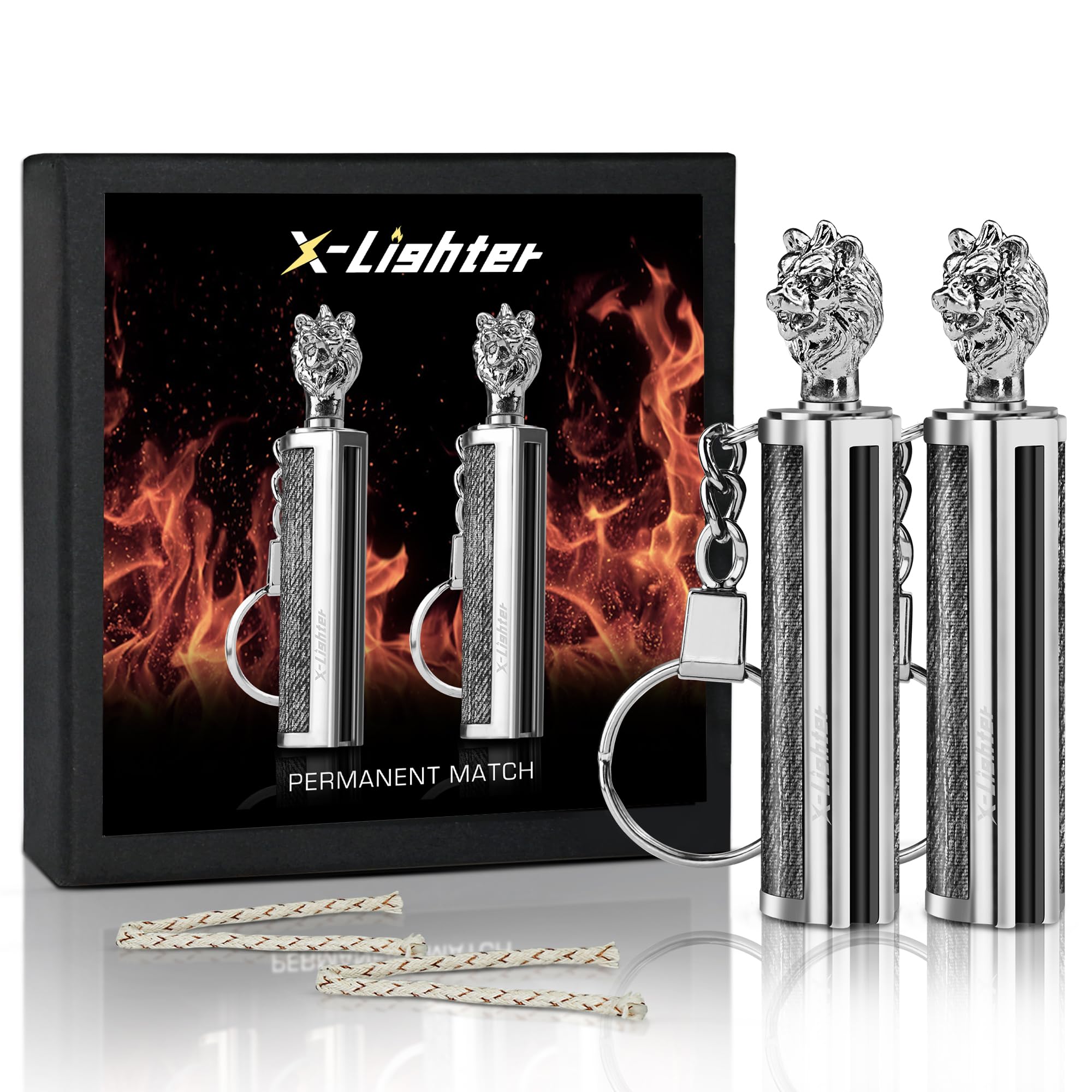x-lighter Matchstick, Permanent Match Strike Set 10000 Times, Emergency fire Starters Waterproof Forever Lighter