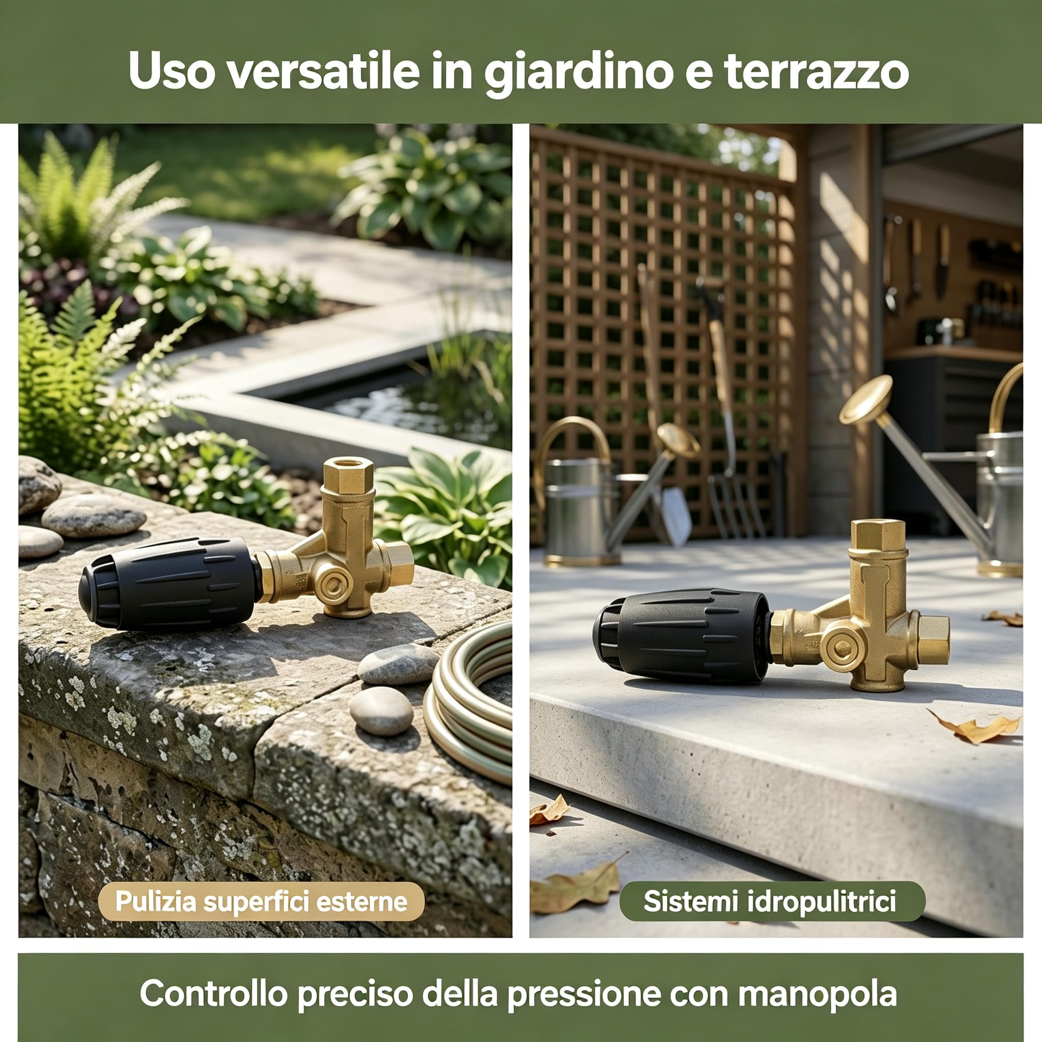 Valvola di scarico idropulitrice,Valvola di scarico idropulitrice in ottone,per Annovi VRT3-310,4500 PSI 10,5 GPM con manopola di regolazione,Raccordo bypass a molla nera