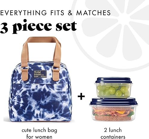 Miniatura 8 de Fit & Fresh Minneola - Bolsa de almuerzo aislada para adultos con asas de transporte, kit completo de almuerzo que incluye kit de ensalada a juego,