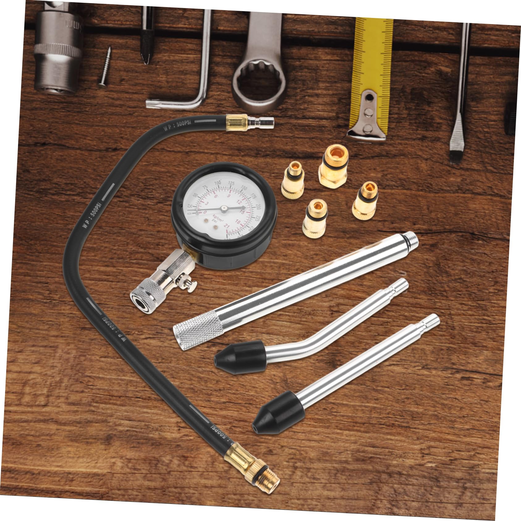 ULTECHNOVO 1ensemble Kit De Testeur De Compression De Cylindre Pour Voitures Et Outil De Diagnostic Précis Avec Manomètre Pour Entretien Moteur