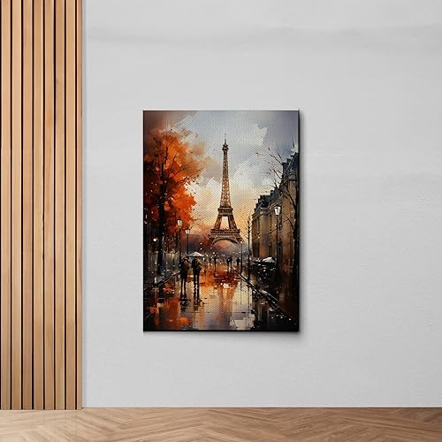 Miniatura 7 de Eiffel Tower painting, Eiffel Tower wall art, depiction of the Eiffel Tower at night in brilliance
