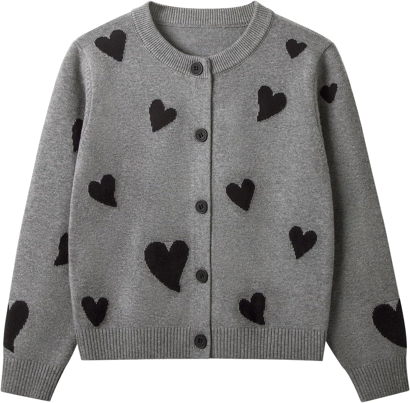 Danny D Girl Cute Pattern Knit Sweater Cardigan Chunky Warm Casual Crewneck Long Sleeve Knit Sweater Tops