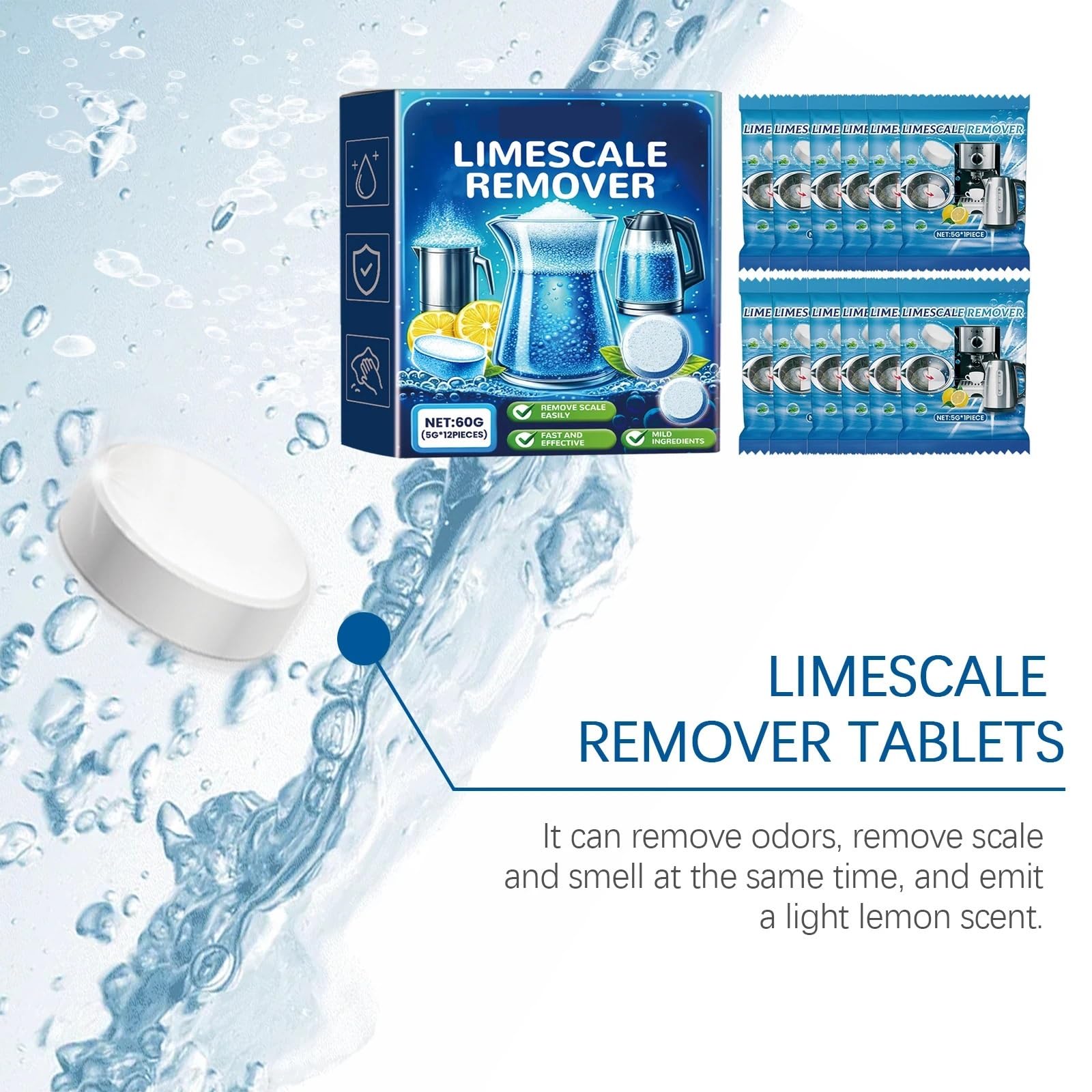 pastiglie detergenti per lavatrice Compresse effervescenti for la pulizia delle squame(3 Boxes)