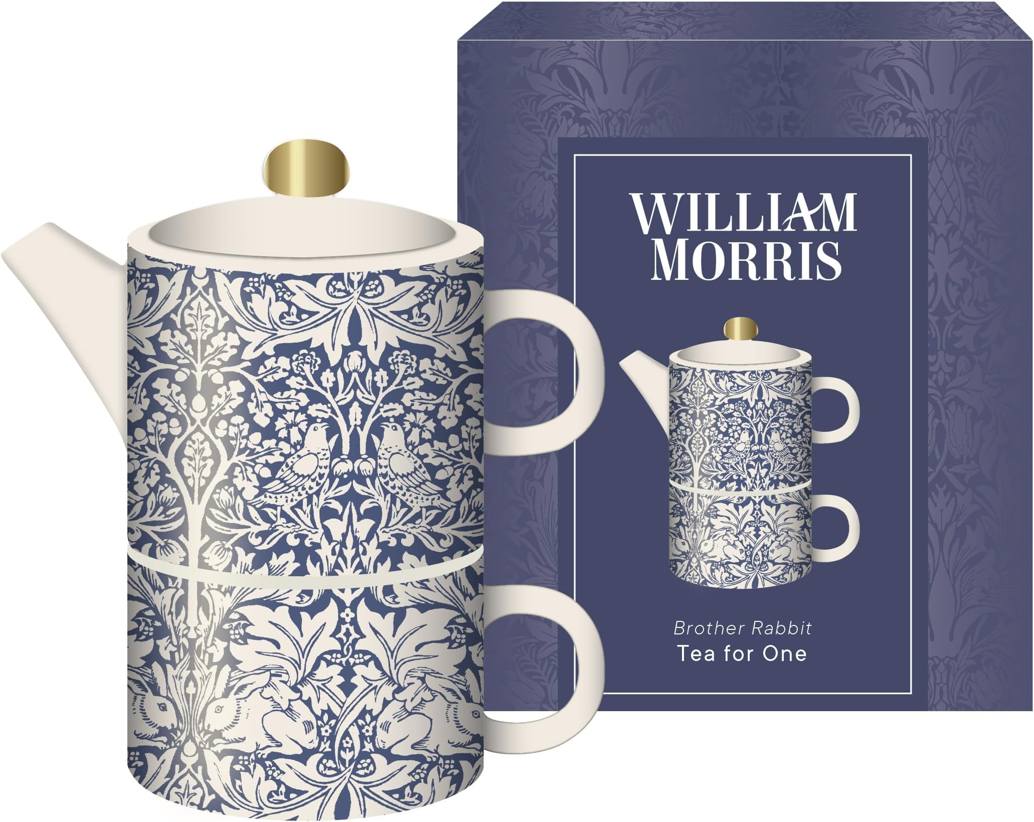 William Morris Br Rabbit Tea for One Ceramic Teapot and Cup Set