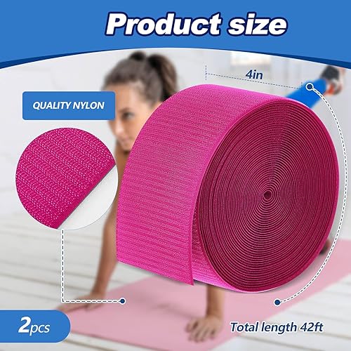Miniatura 3 de Shappy Colchoneta de gimnasia de 42 pies con cierre de gancho para colchoneta de gimnasia de 4 pulgadas de ancho, gancho de nailon para alfombras,