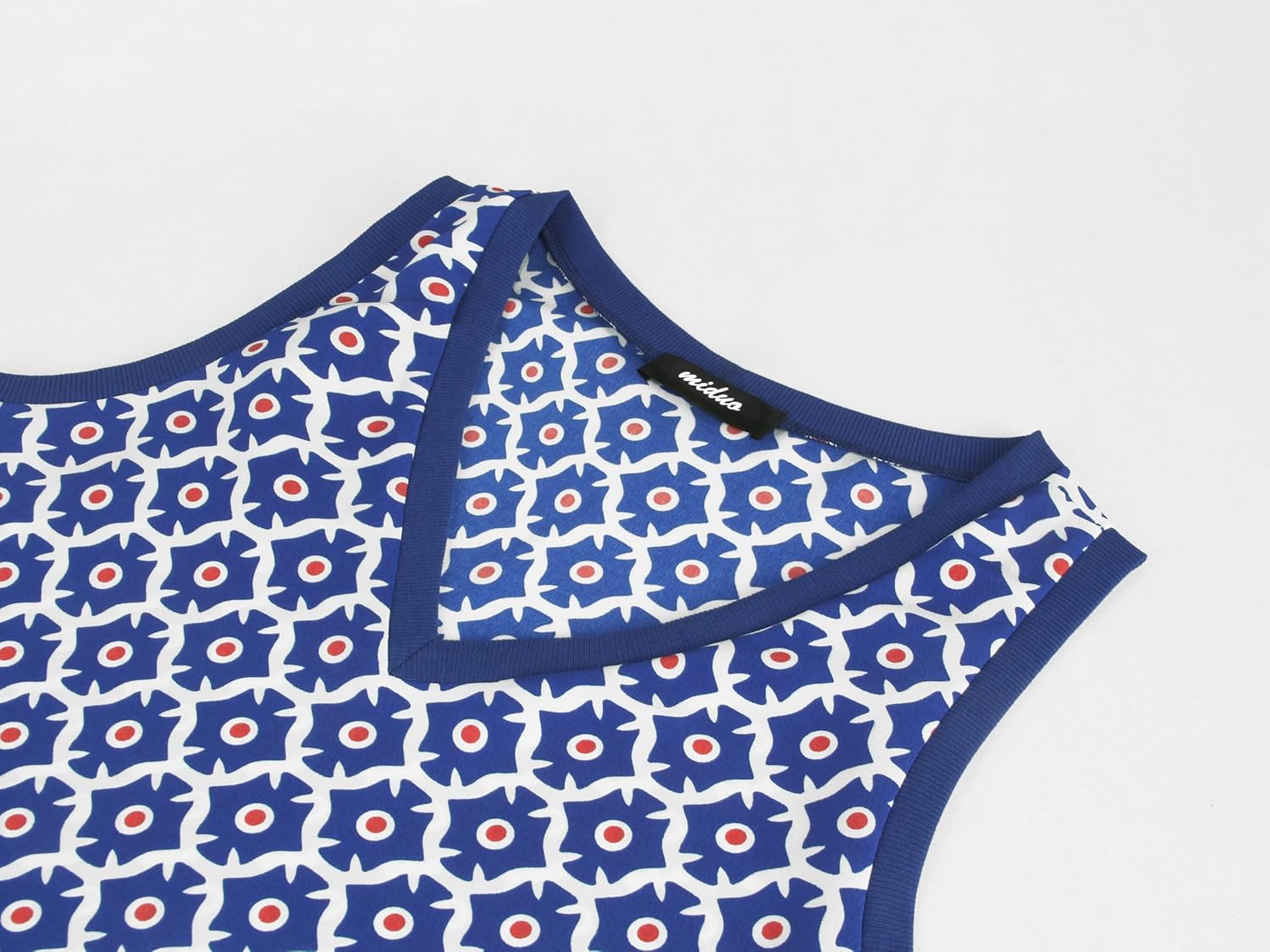 miduo Womens Casual Summer V Neck Sleeveless Floral Printed Beach Split Maxi Dress Sundress - Image 6