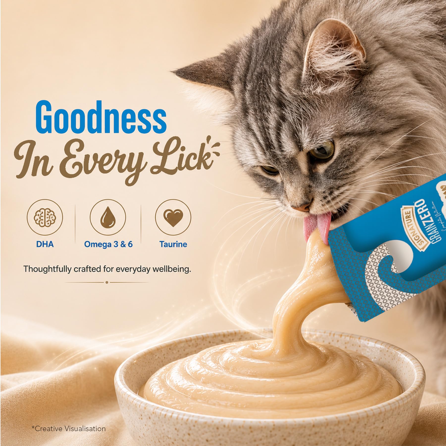 Grain Zero Creamy Lickable Cat Treats Chicken and Liver, 360 Gm - 20 Sachet + 4 Free | Rich in Protein, Promotes Hydration, No Artificial Preservatives | for Training and Bonding | for Kitten & Adult 4