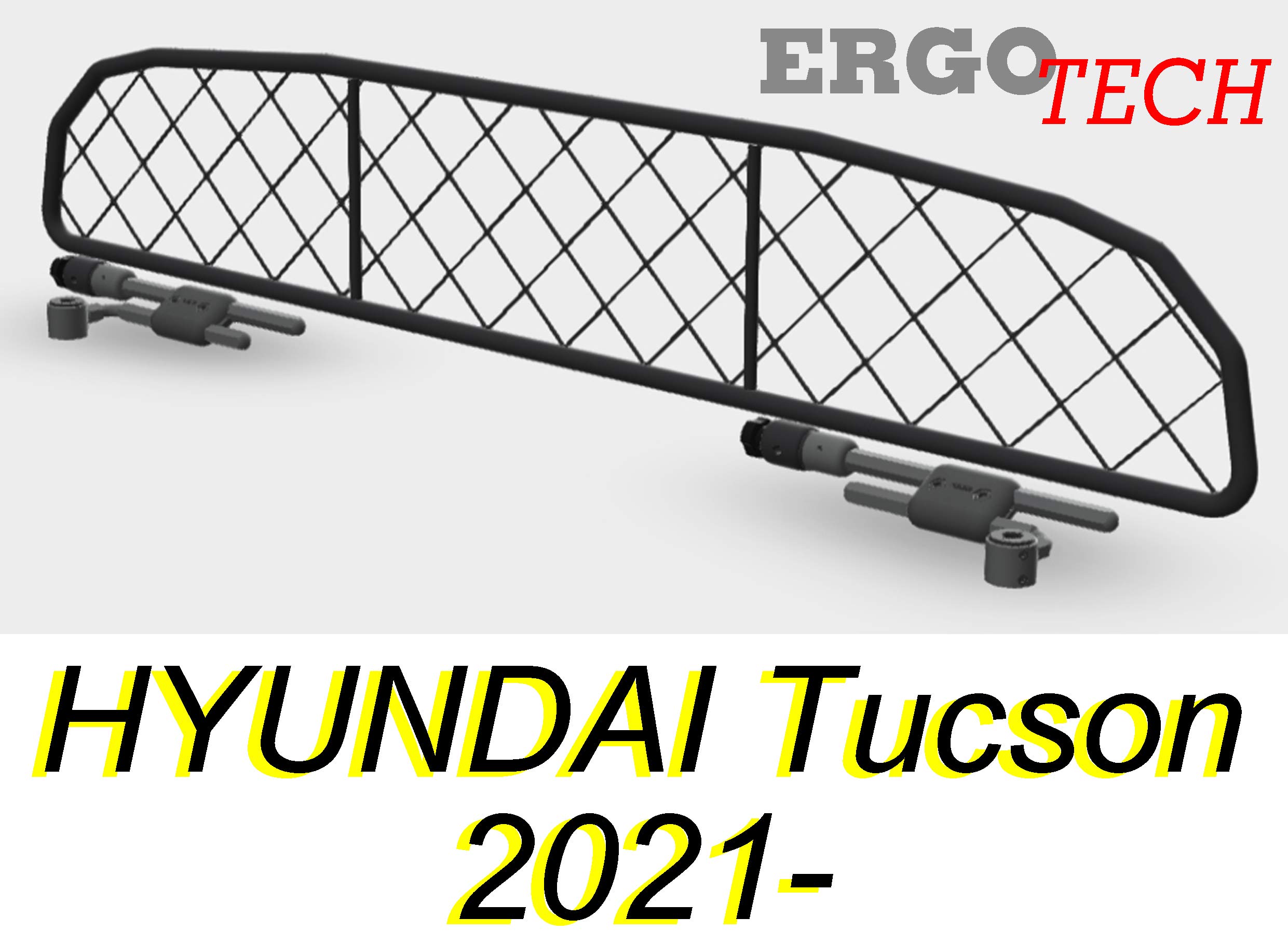 ERGOTECH Trennnetz Trenngitter für Hyundai Tucson (ab BJ 2021), RDA65-XXS16, für Hunde und Gepäck