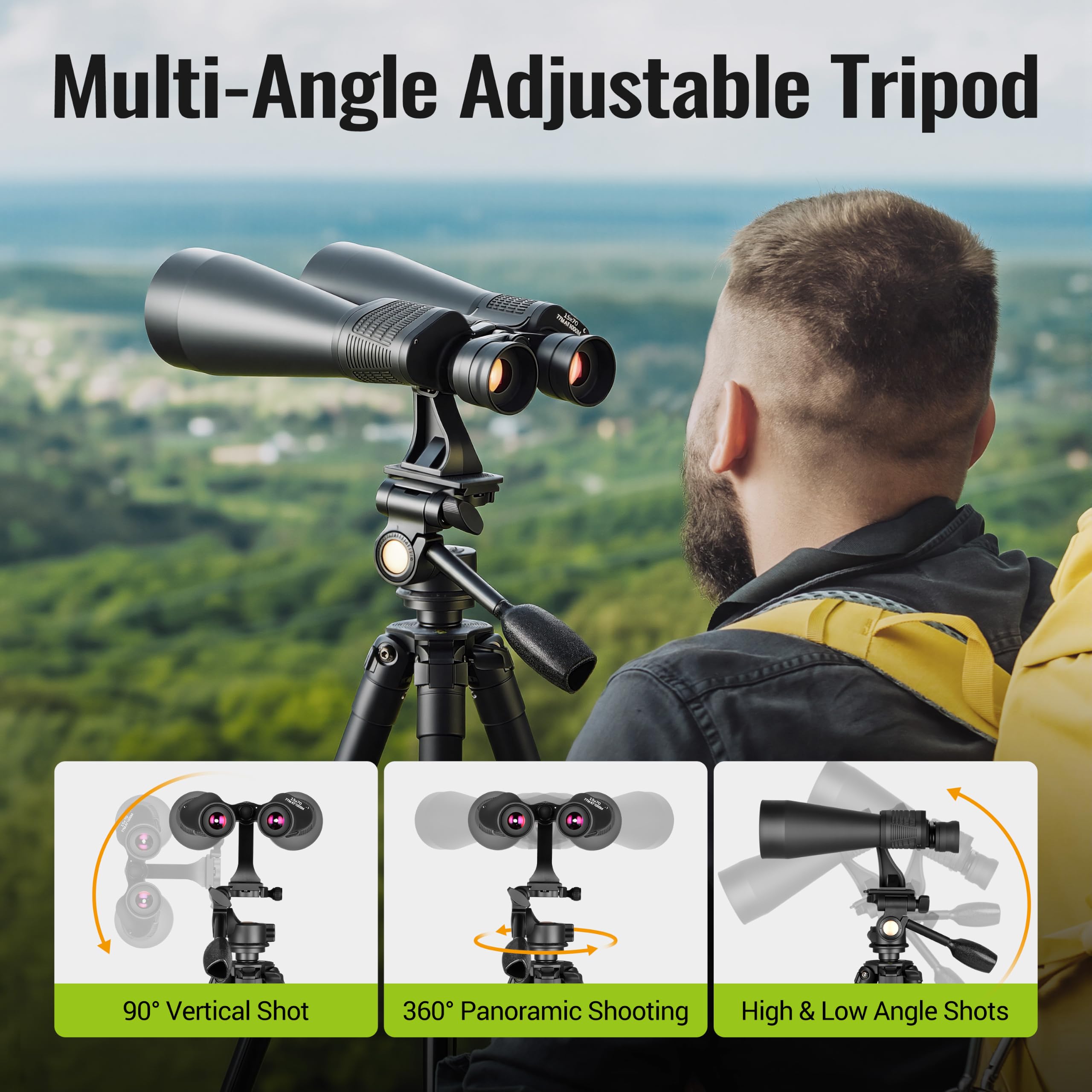 ESSLNB Trípode binocular compatible con prismáticos/telescopio/cámara/teléfono