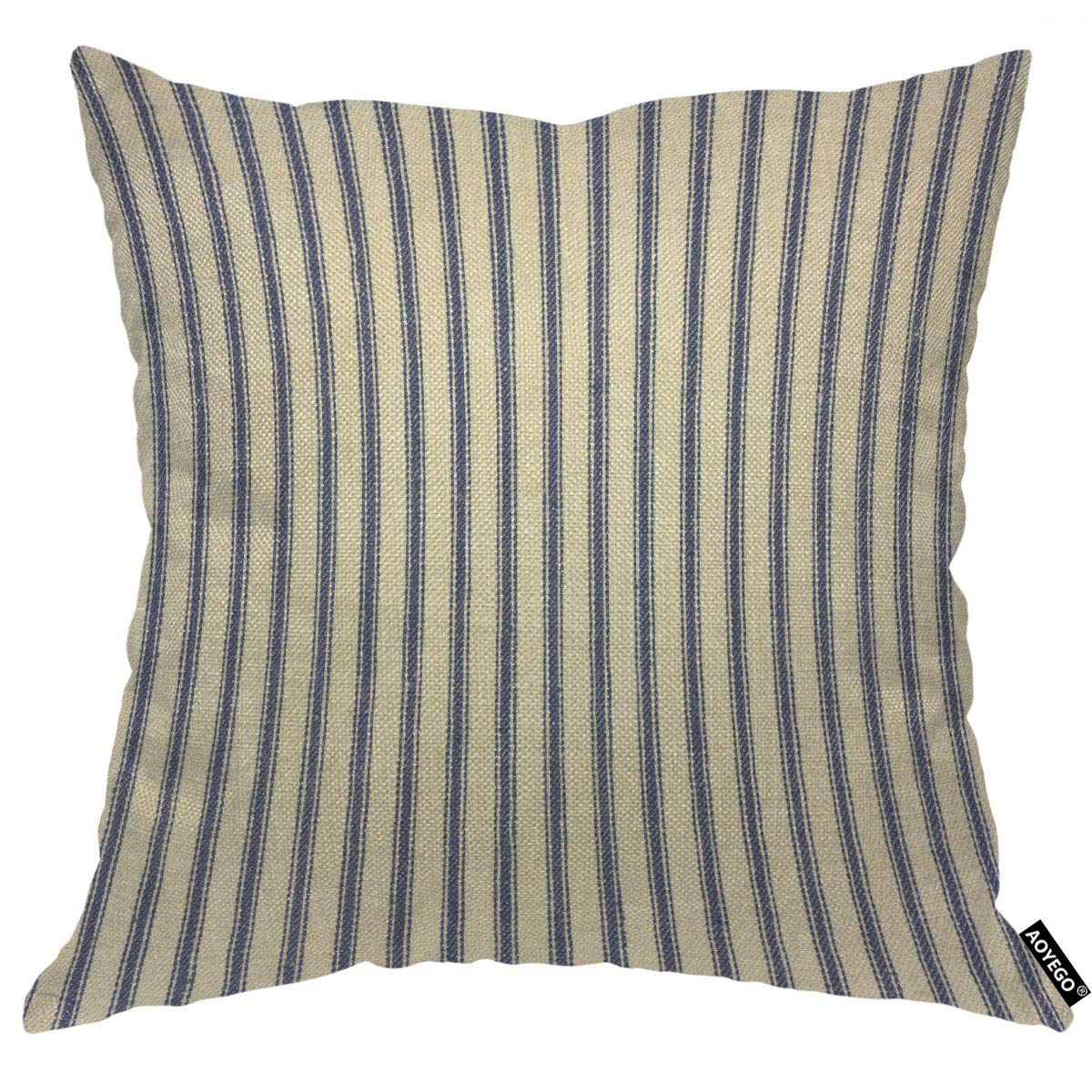 Amazon.co.jp: AOYEGO 裏地付きブルーストライプ スロー枕カバー