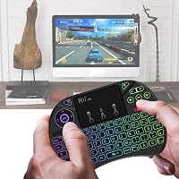 Rii Mini Vezeték Nélküli Billentyűzet Érintőpaddal, 8 RGB Háttérvilágítási Móddal, Tölthető, Smart TV, PC, Xbox Kompatibilis, 10m Hatótáv 3