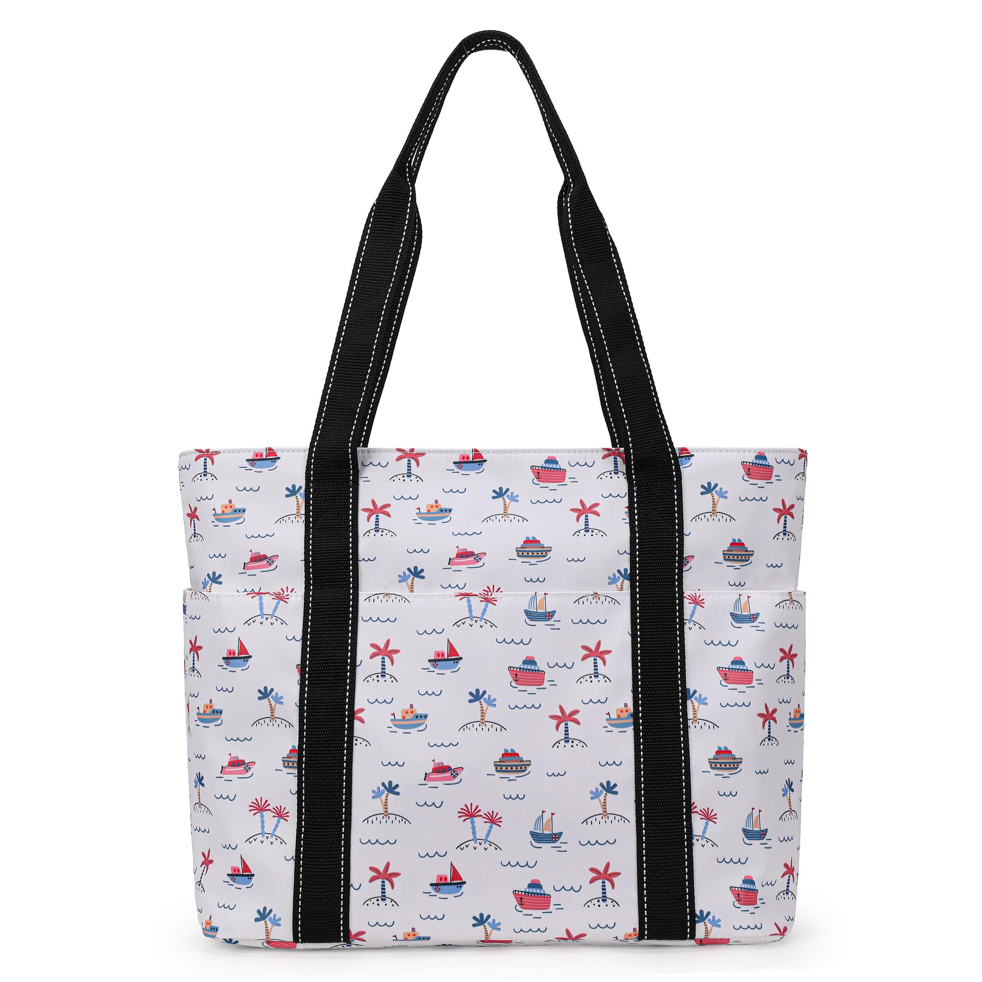 Tote Bag for Women with Laptop Compartment Cup Holder Nylon Bag for Work Travel Gym Beach Teacher Nurse