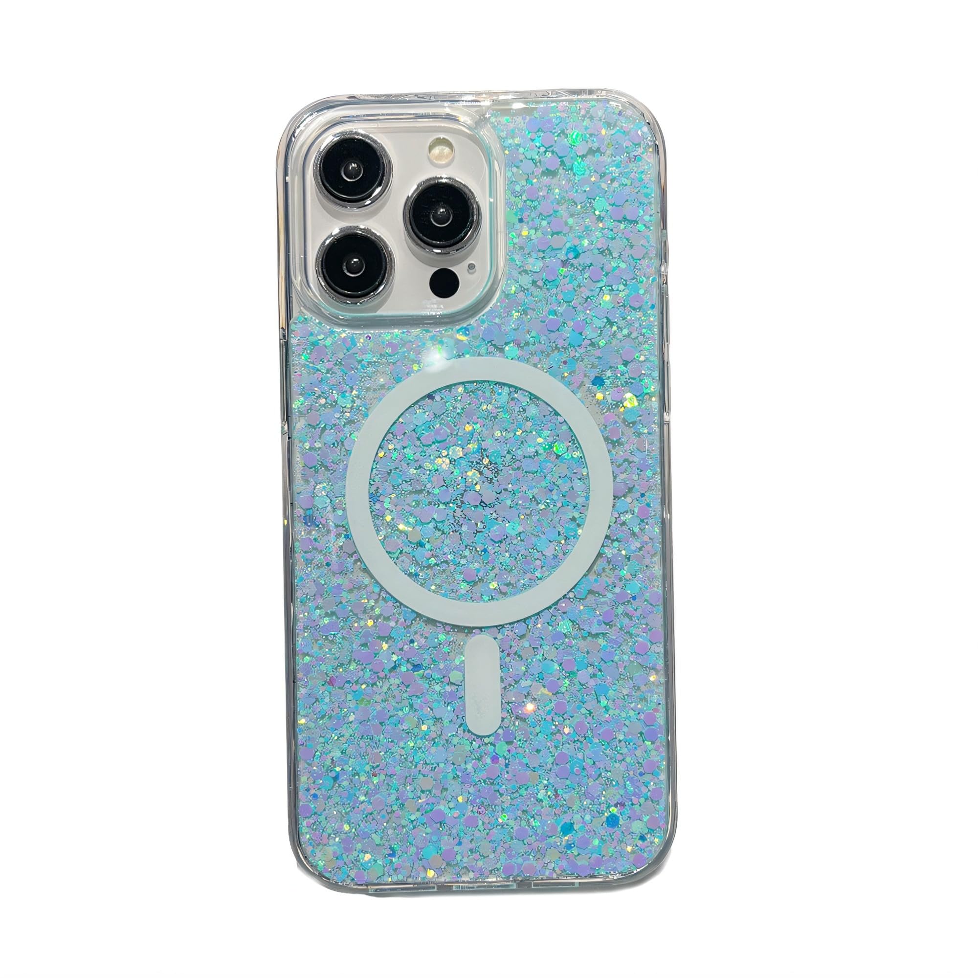 Newseego Clear Magnetic Case For IPhone Air [Compatible With MagSafe], Bling Glitter Diamond For Girls Women Soft Slim TPU Shockproof Cover With